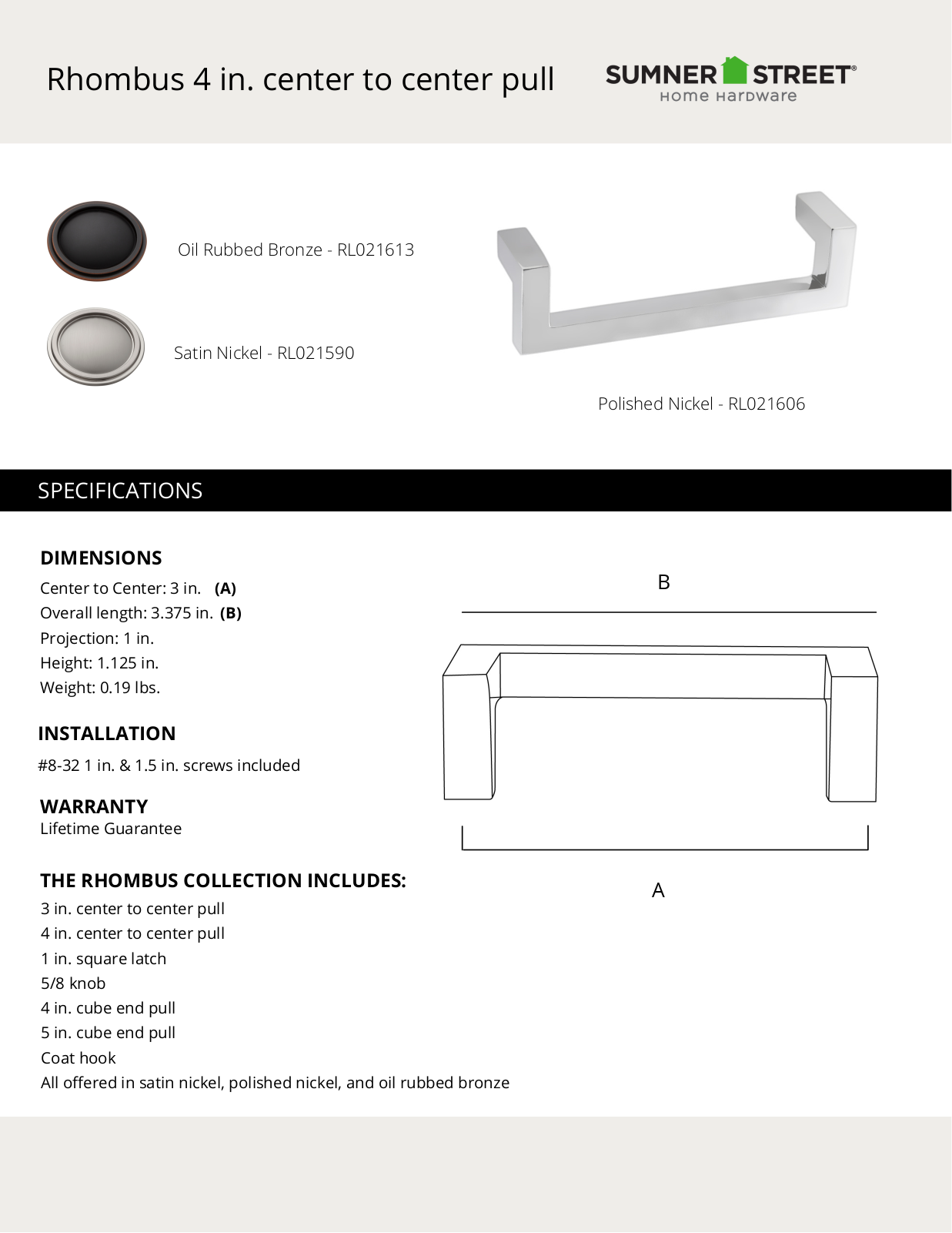 Sumner Street Home Hardware CTHD1087 Specifications - ManualMachine.com