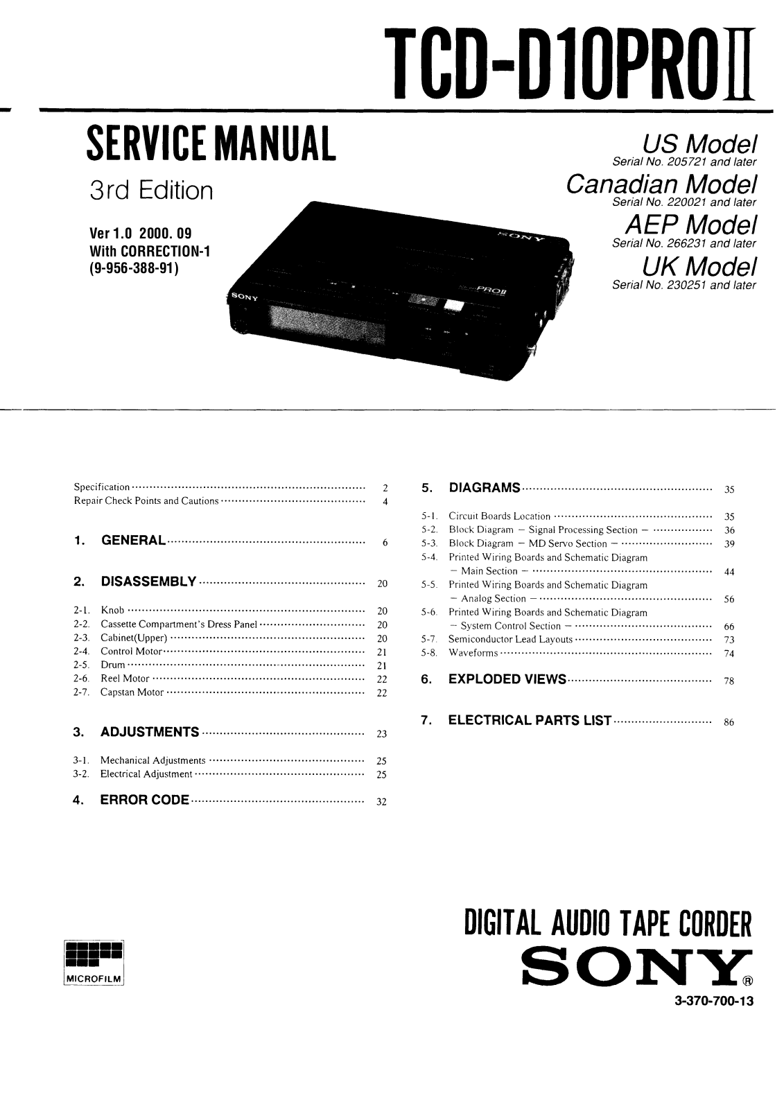 Sony TCD-D10PRO Service manual