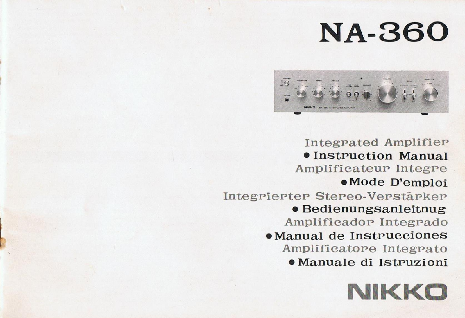 Nikko NA-360 Owners Manual