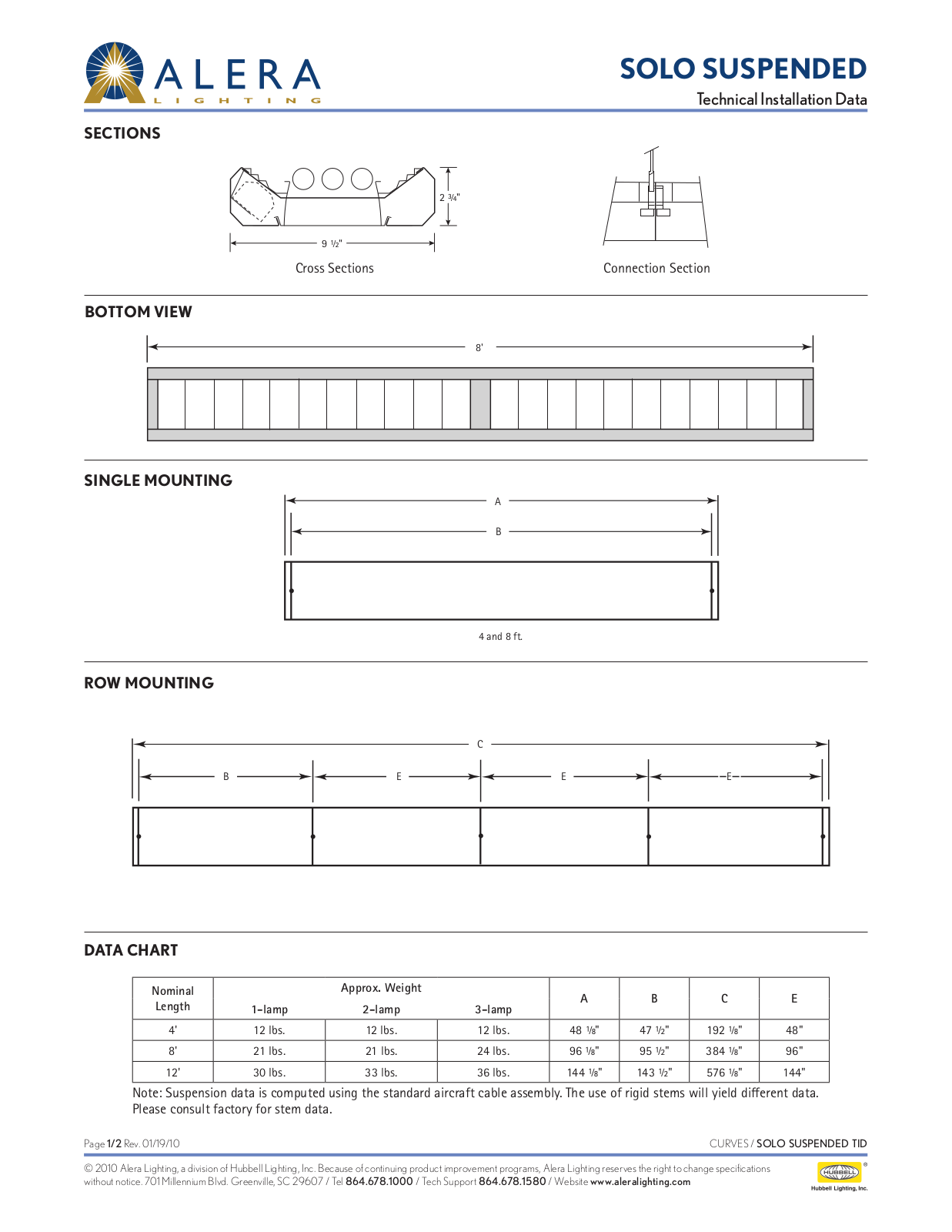 Alera Lighting SOLO - Suspended User Manual