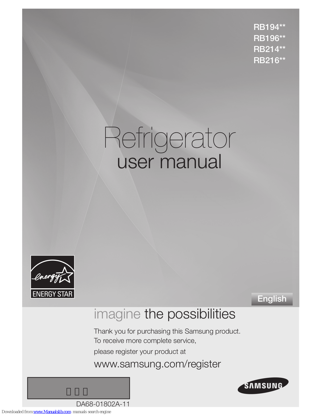 Samsung RB216 series, RB214 series, RB196 series User Manual