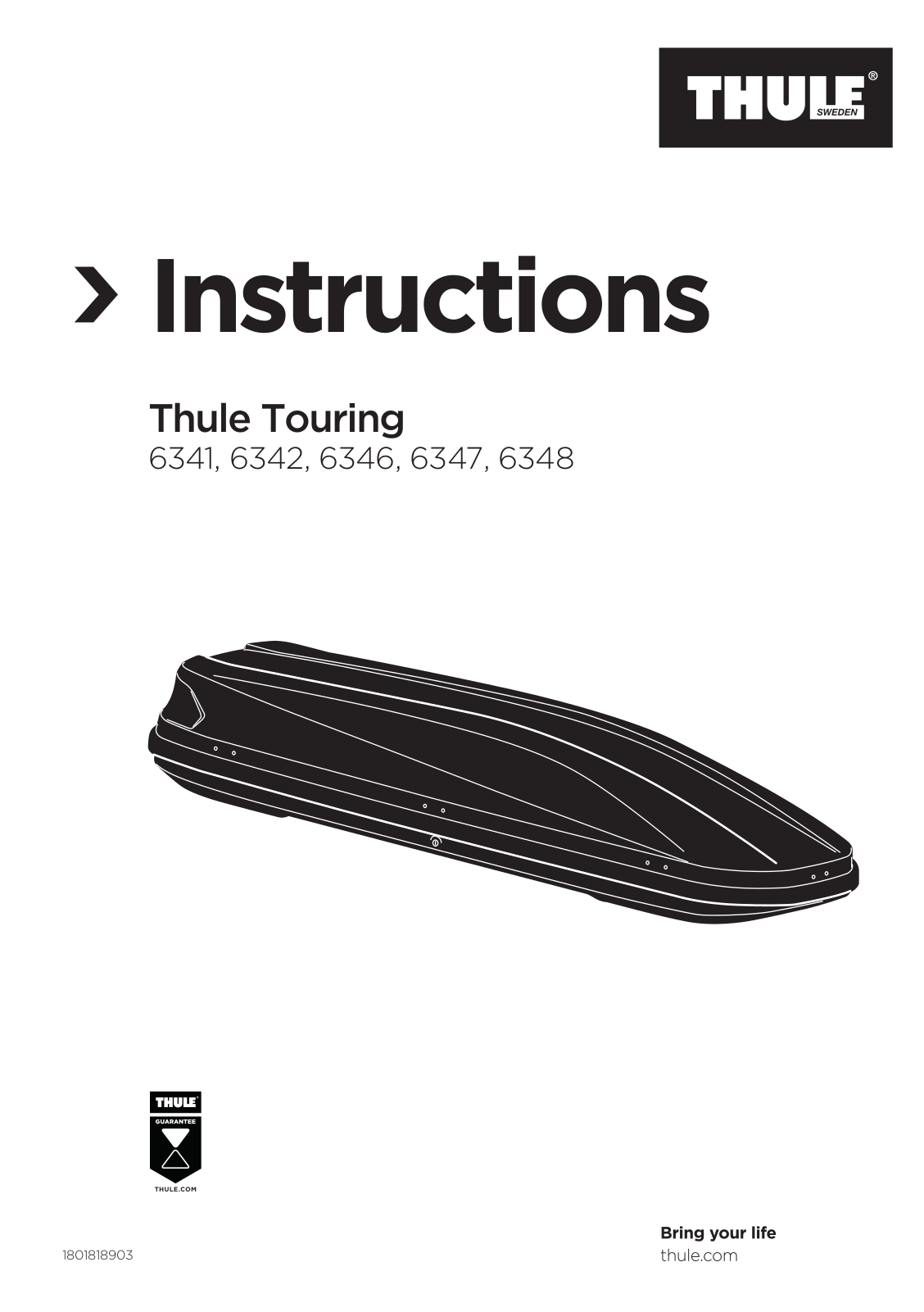 Thule 6348, 6346, 6347, 6341, 6342 Instruction Manual