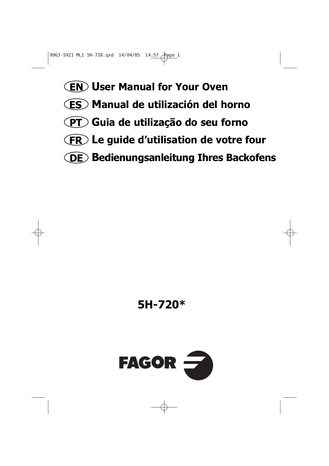 FAGOR H720, H-720X, H-720N, H-720B User Manual