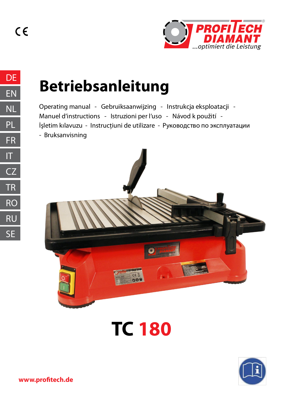 Profitech Diamant TC 180 Operating Manual