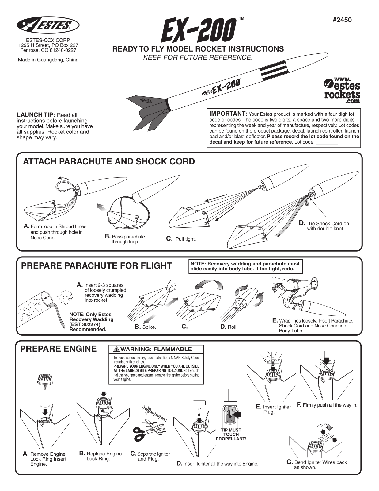 ESTES EX 200 User Manual