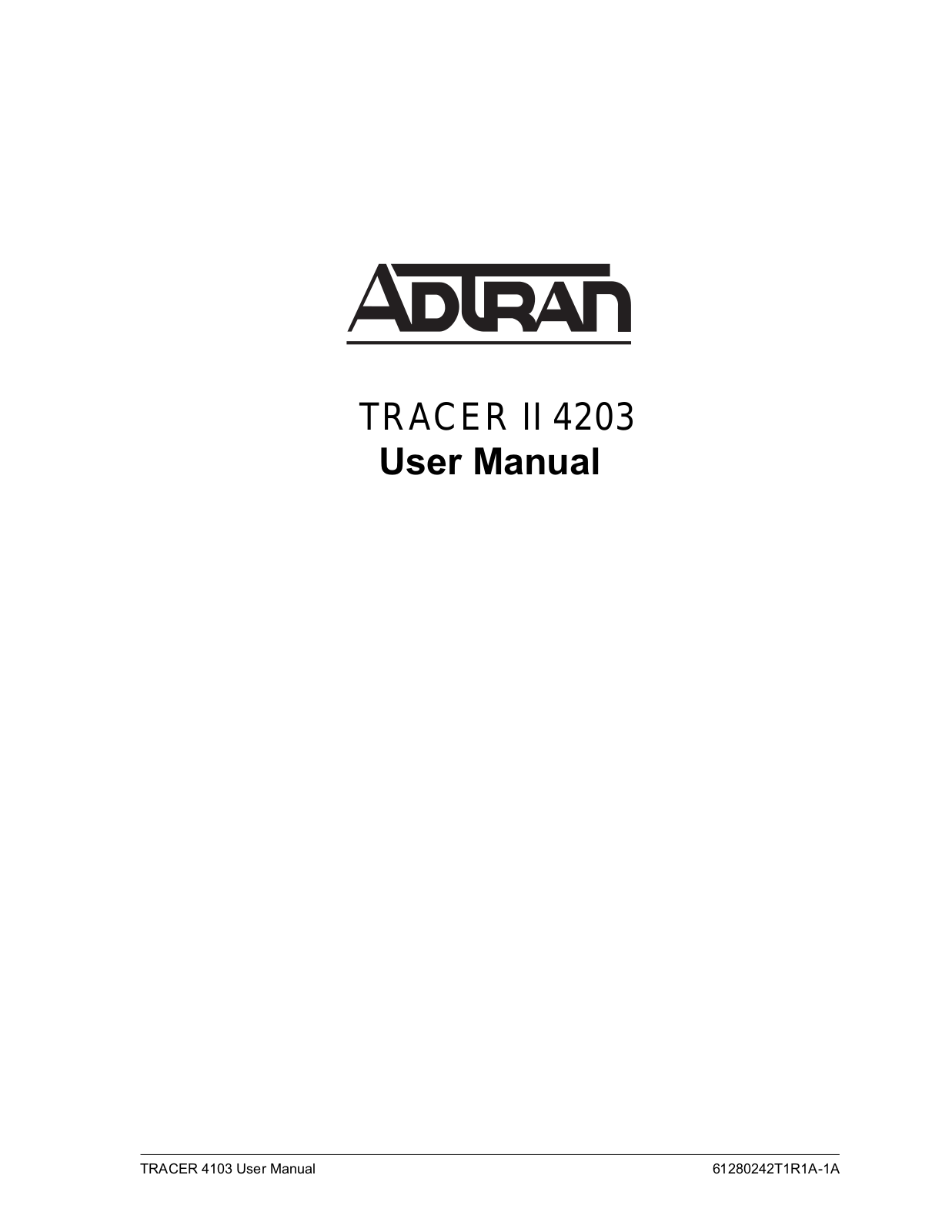 Adtran TRC4203 Revised Manual