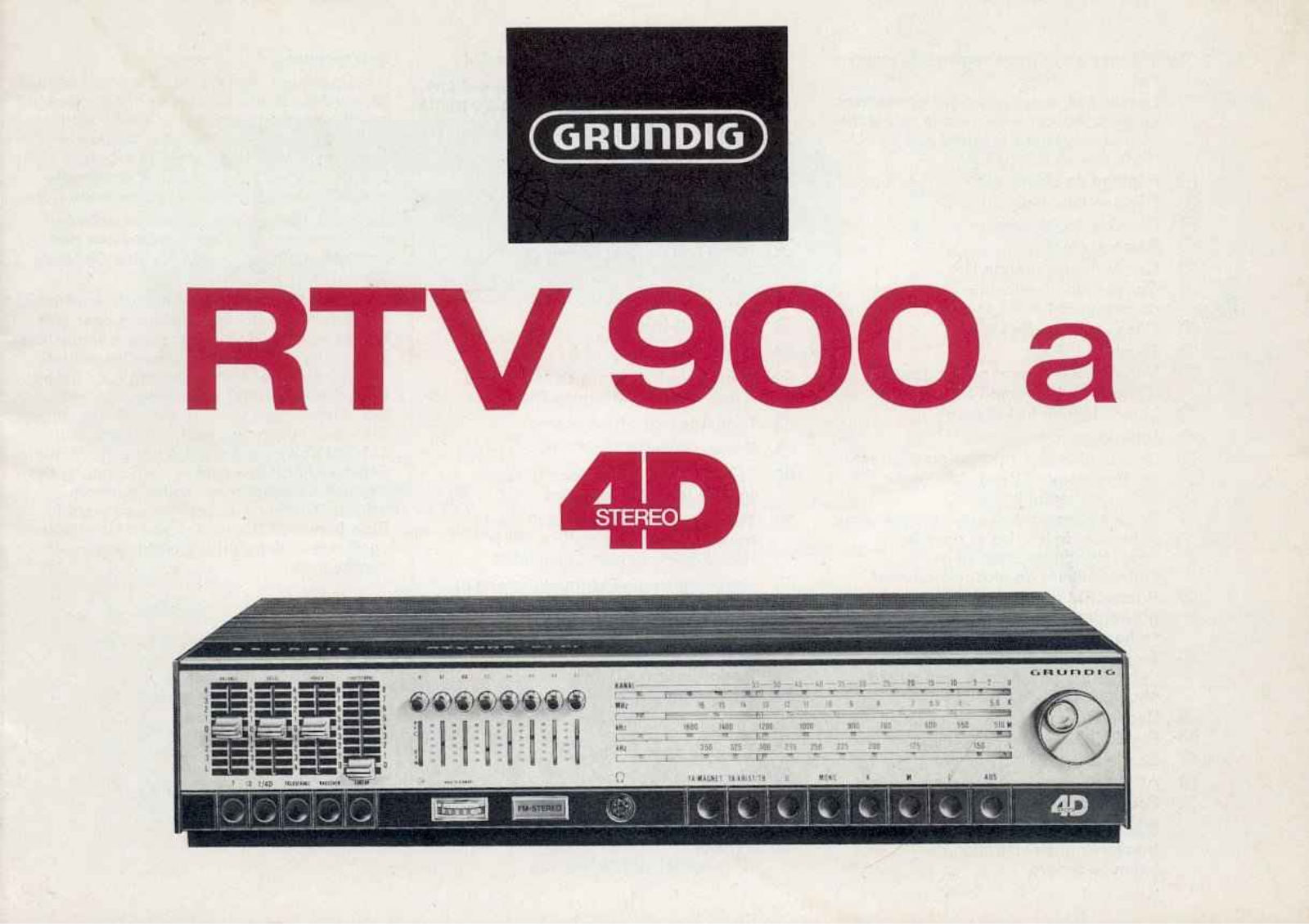 Grundig RTV-900-A Owners Manual