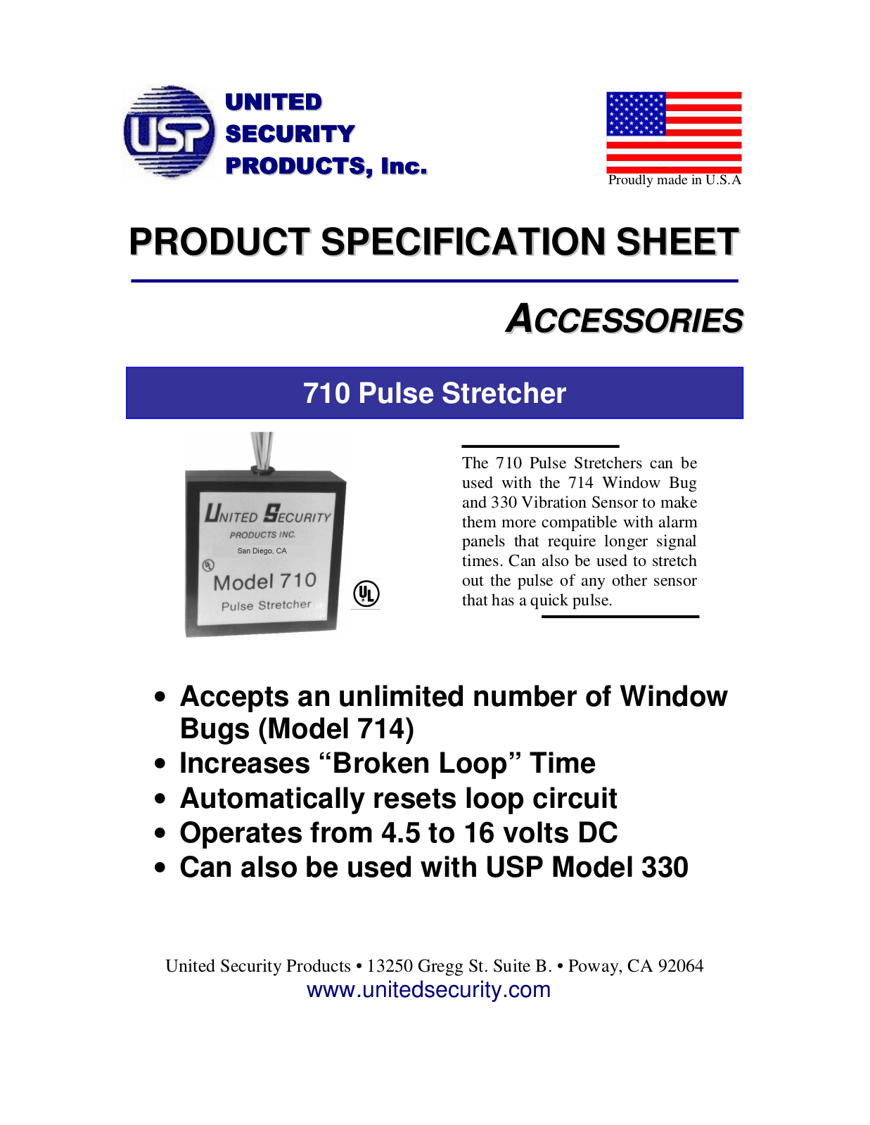 United Security 710 User Manual