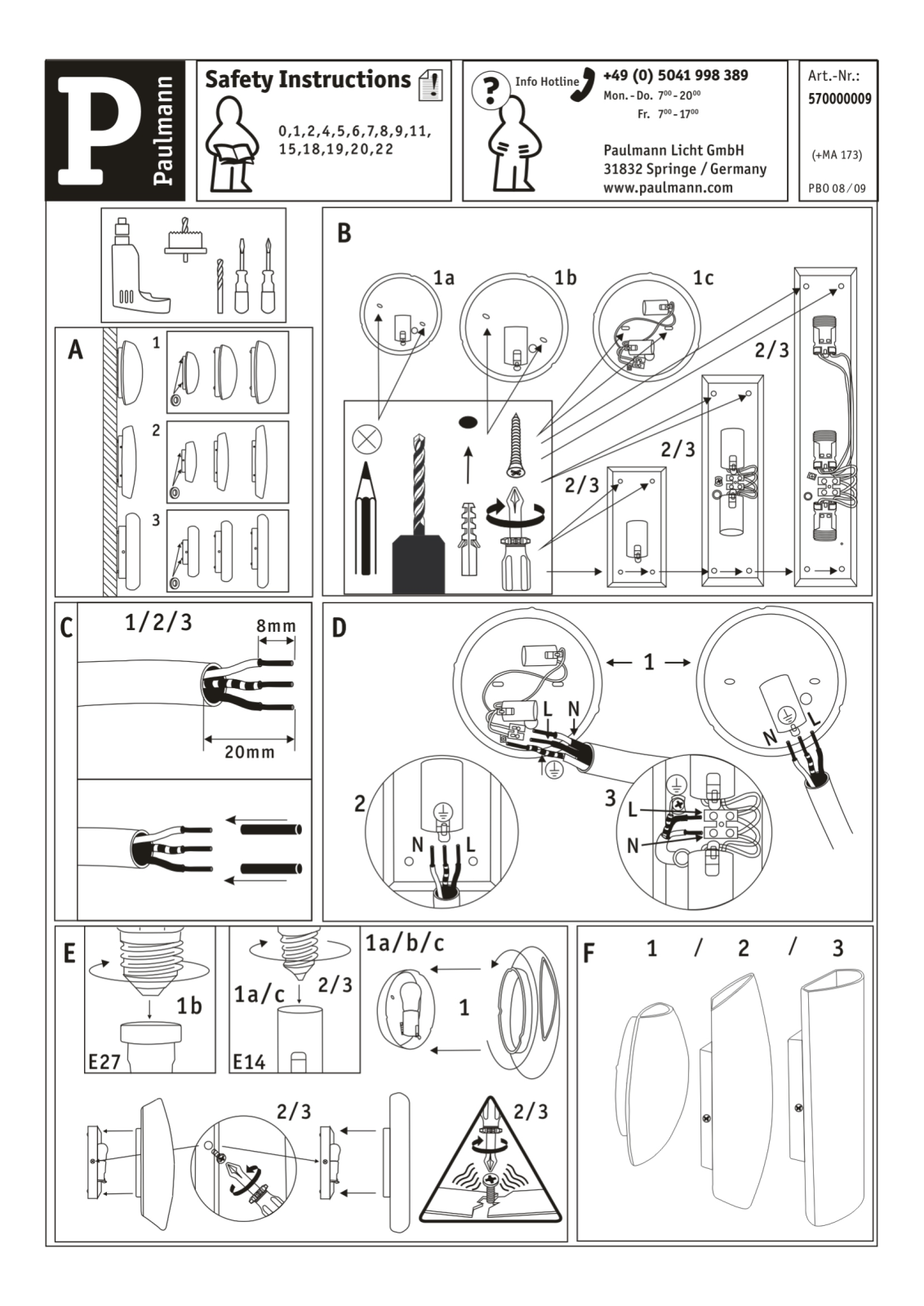 Paulmann 570000009 Safety instructions