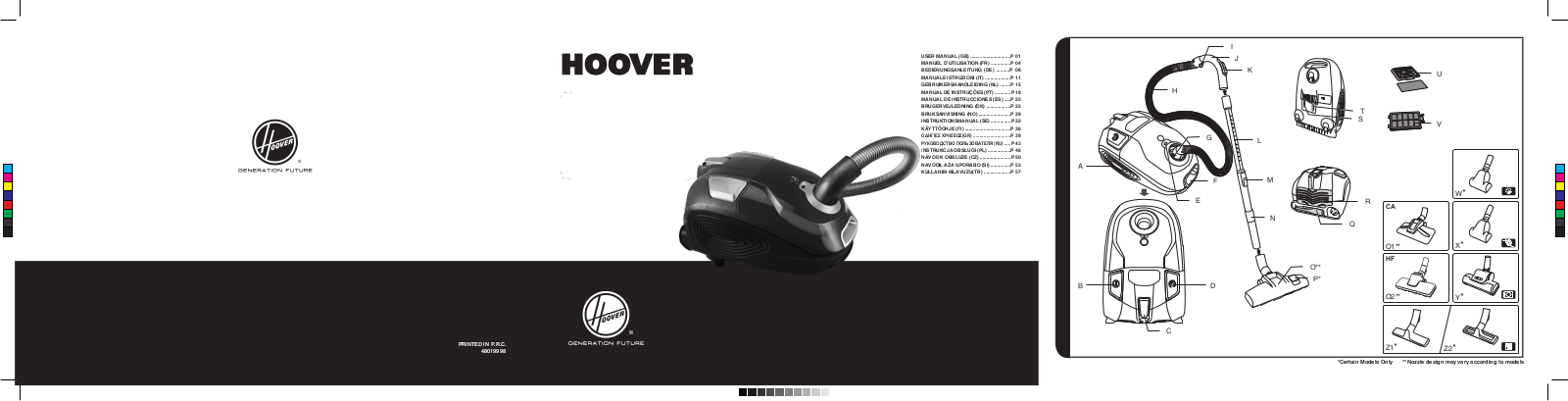 Hoover sL20011, SL40PET Operating Instructions