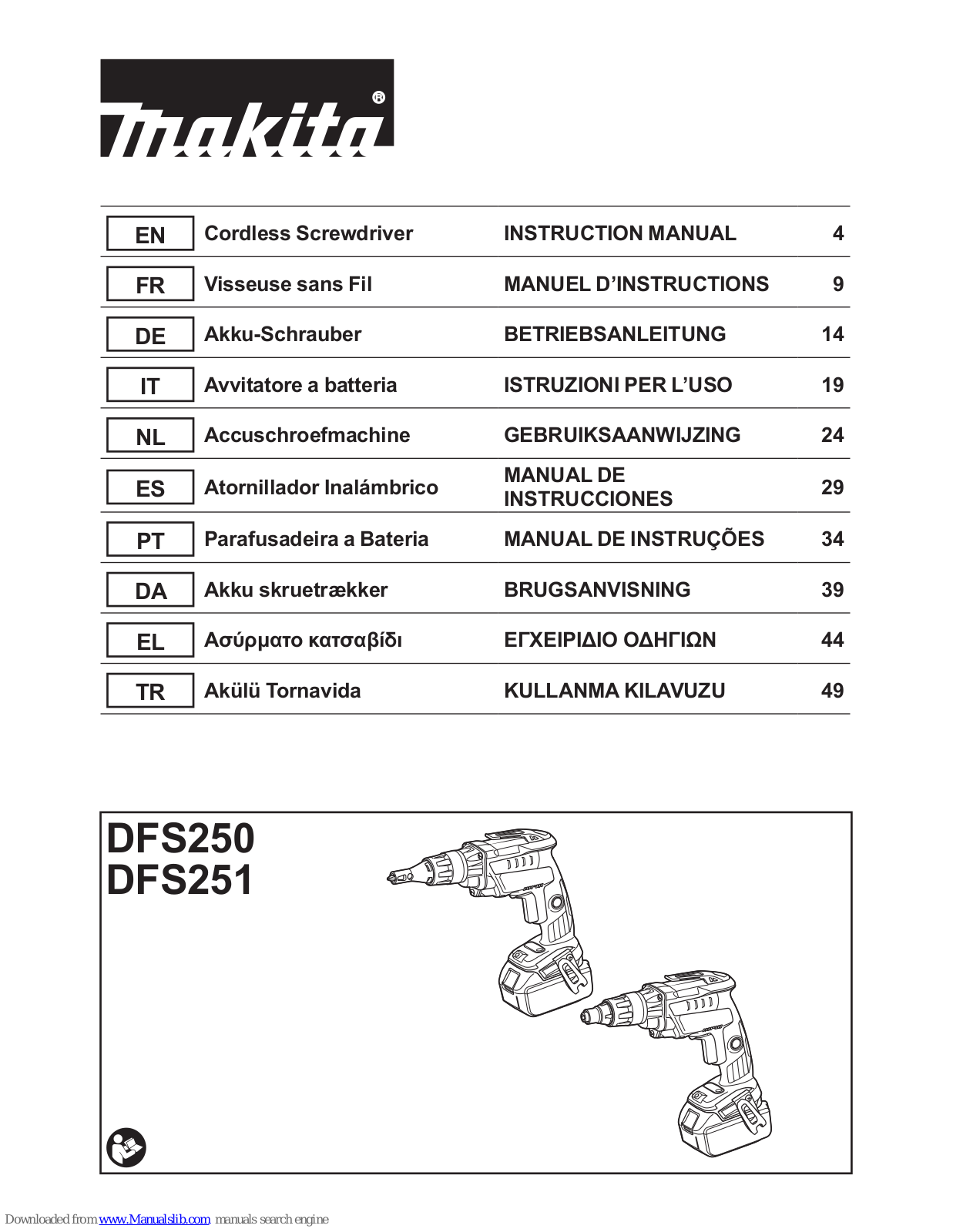 Makita DFS251, DFS250 Instruction Manual