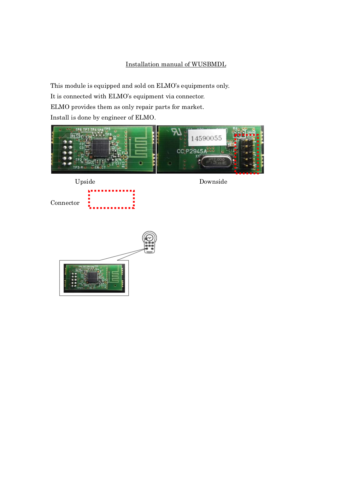 ELMO WUSBMDL Installation Manual