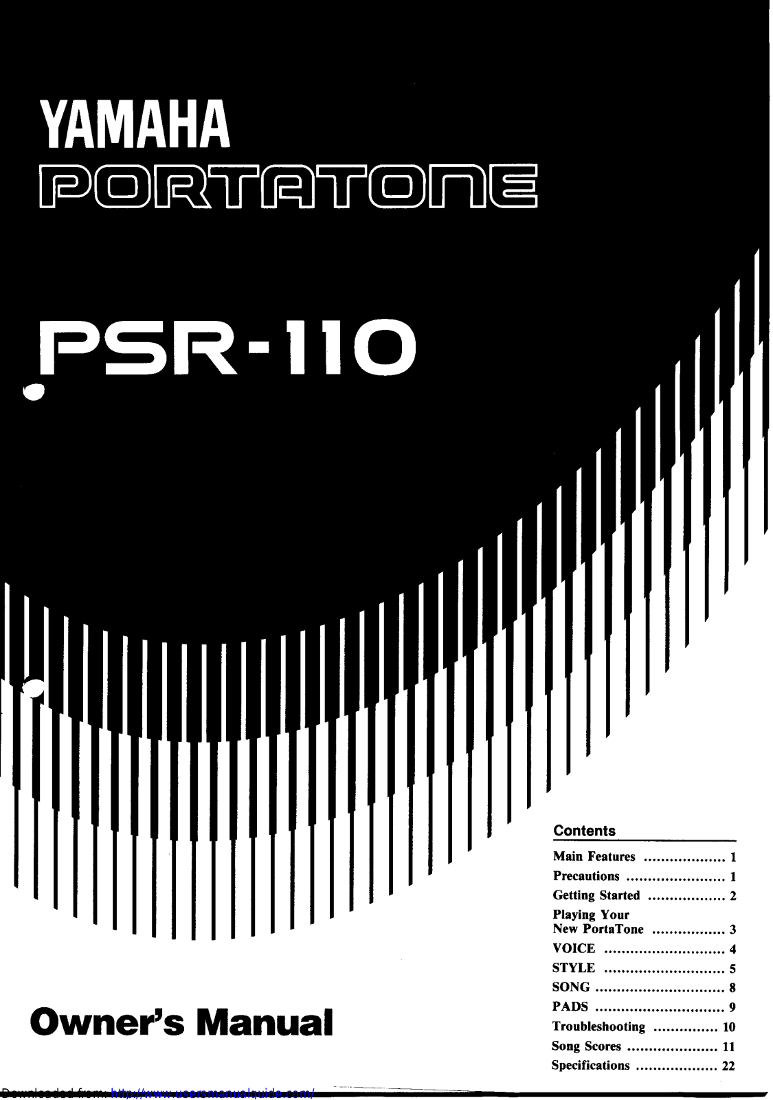 Yamaha Audio PSR-110 User Manual