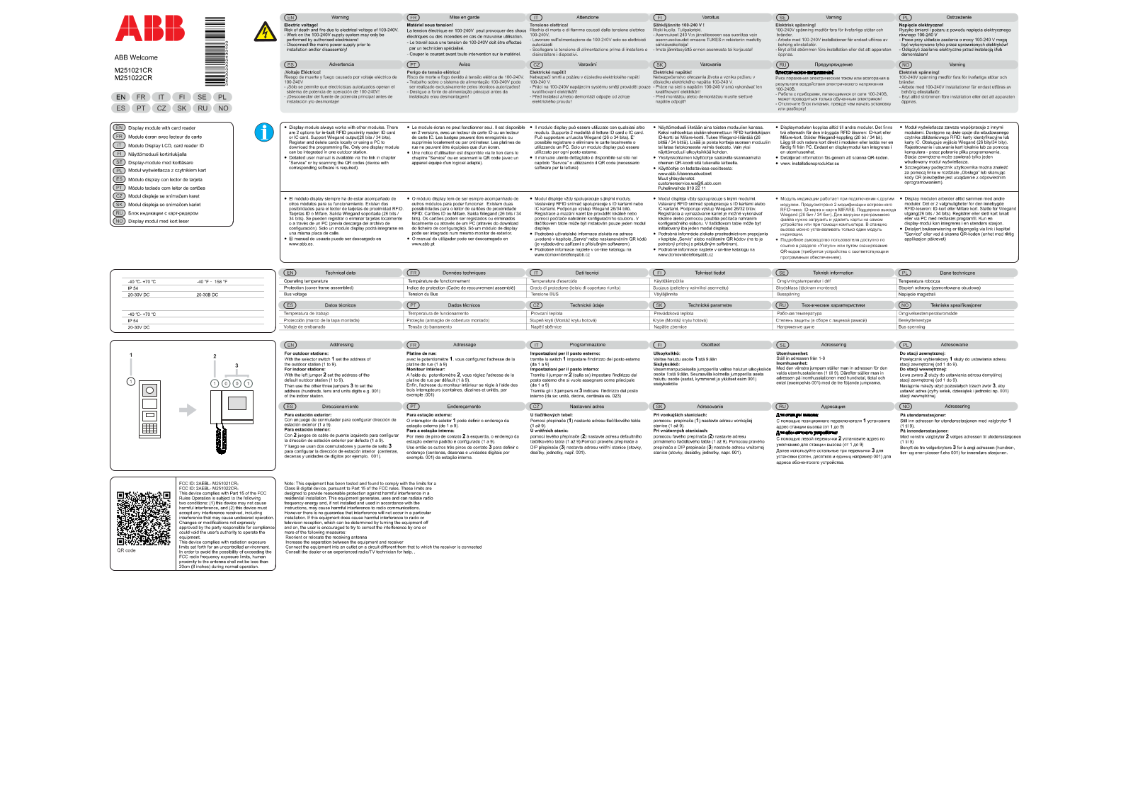 ABB Xiamen M251021CR, M251022CR User Manual