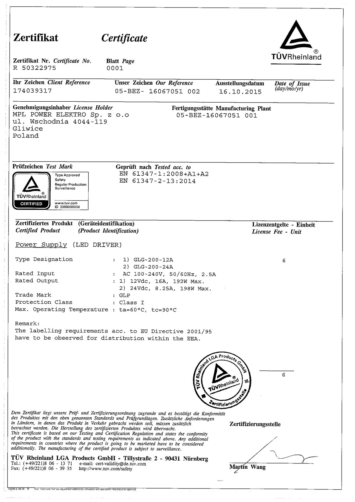 GLOBAL LEADER POWER GLG-200-12 User guide