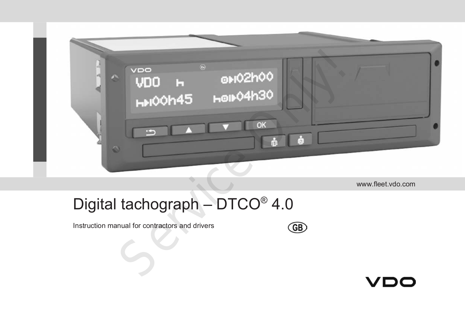 VDO DTCO 4.0, DTCO 1381 Instruction Manual