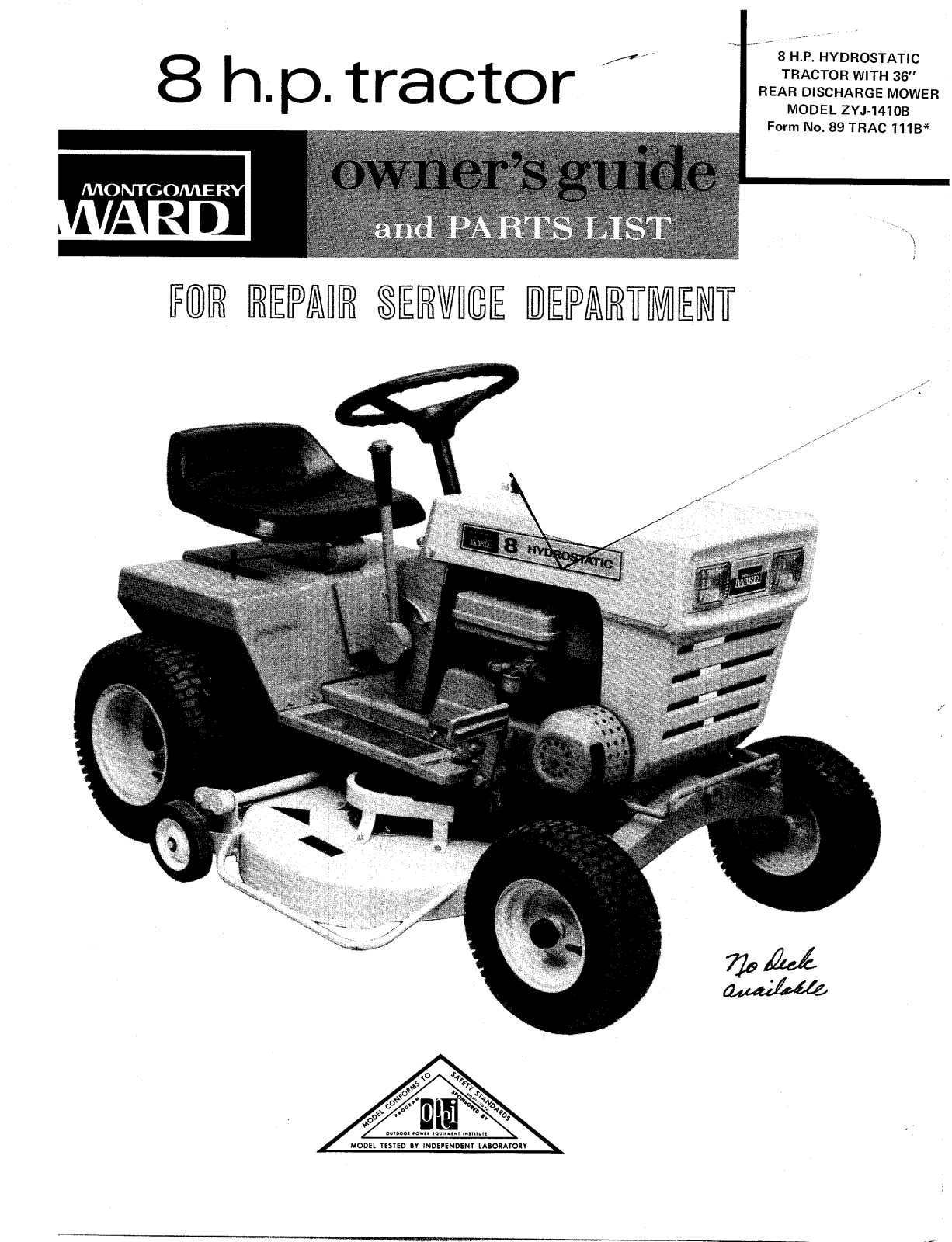 montgomery ward ZYJ1410B owners Manual