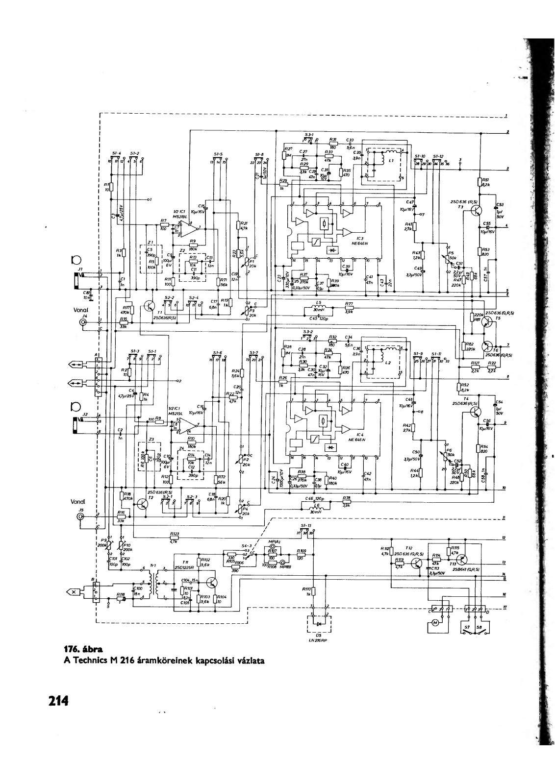 Technics M216 Schematic
