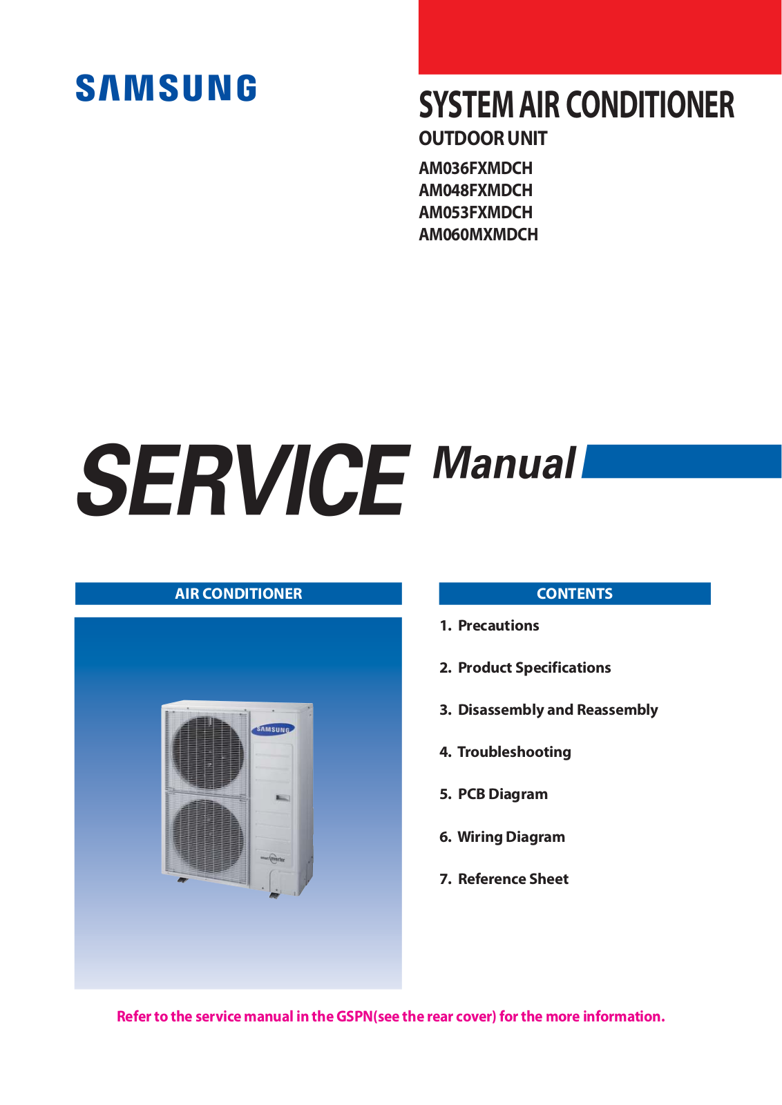 Samsung AM053FXMDCH, AM060MXMDCH, AM048FXMDCH, AM036FXMDCH Service Manual