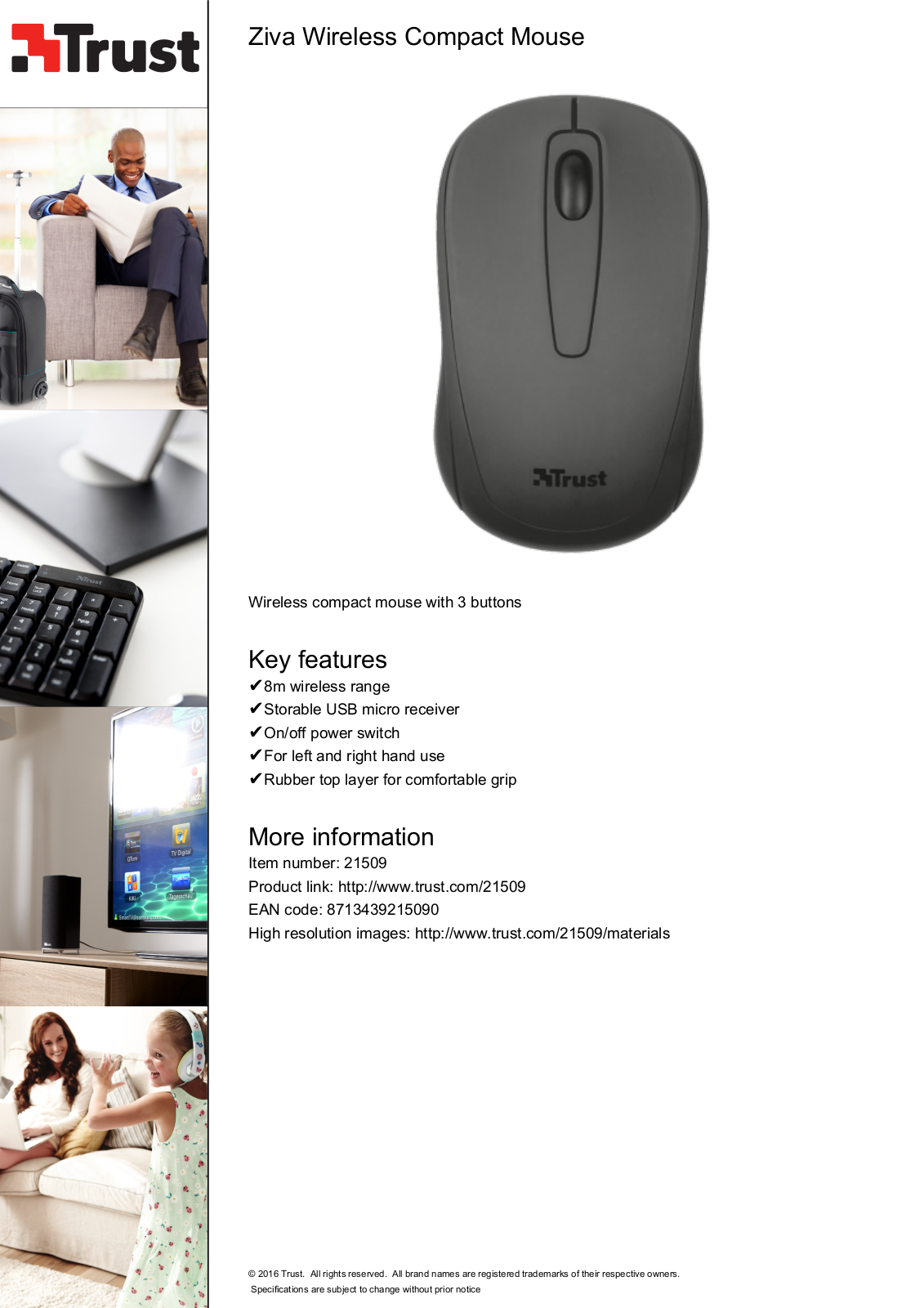 Trust Ziva Wireless Compact Mouse User Manual