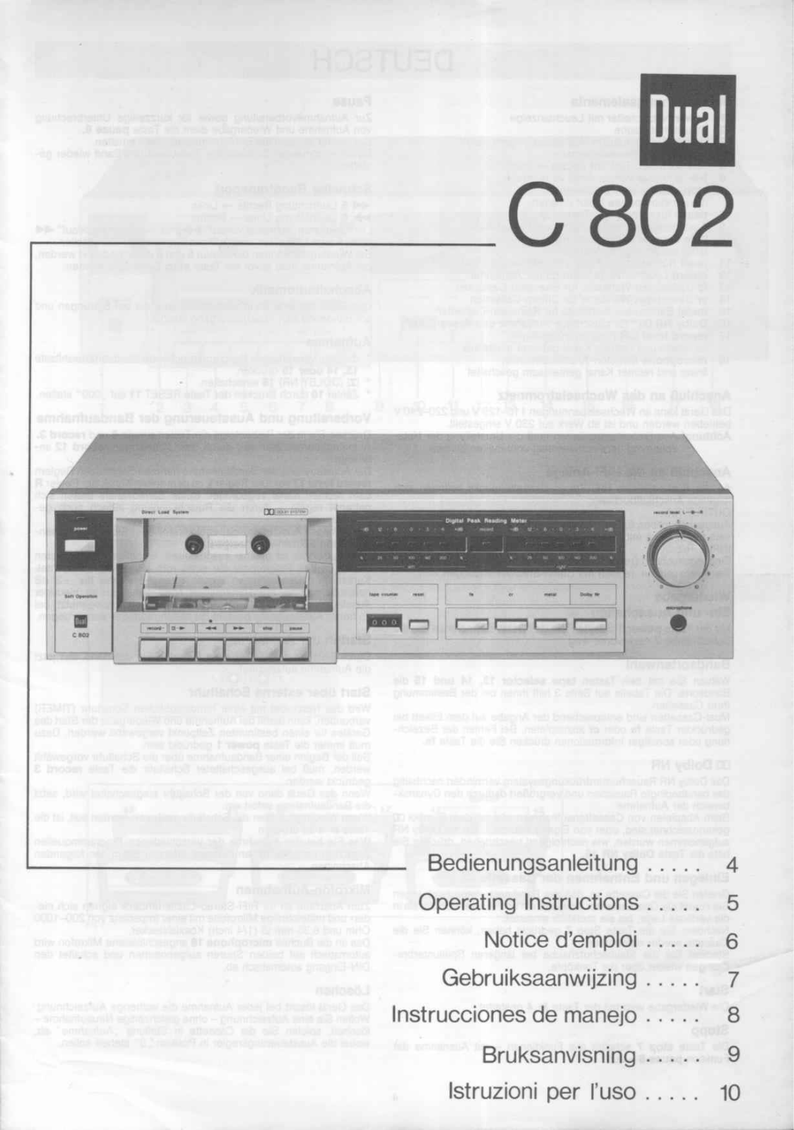 Dual C-802 Owners Manual