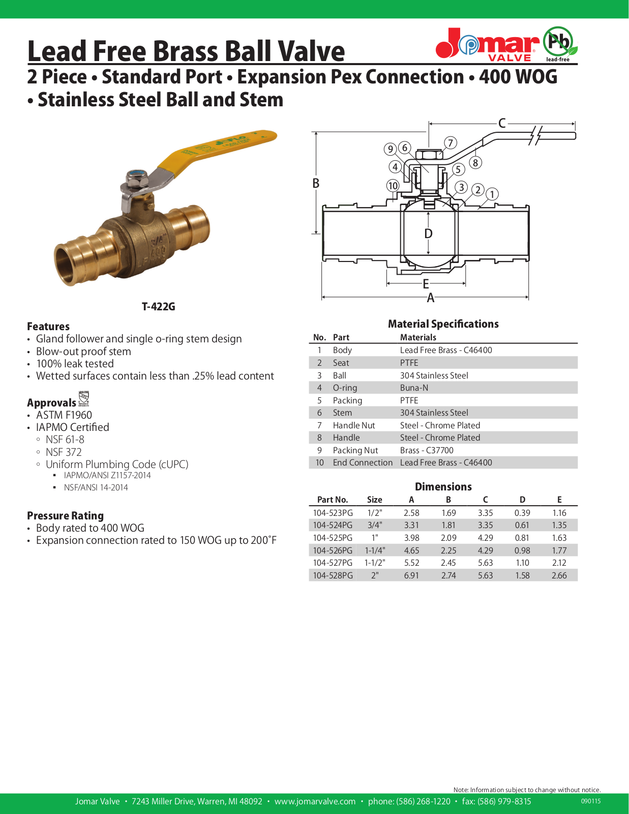 Jomar T-422G User Manual