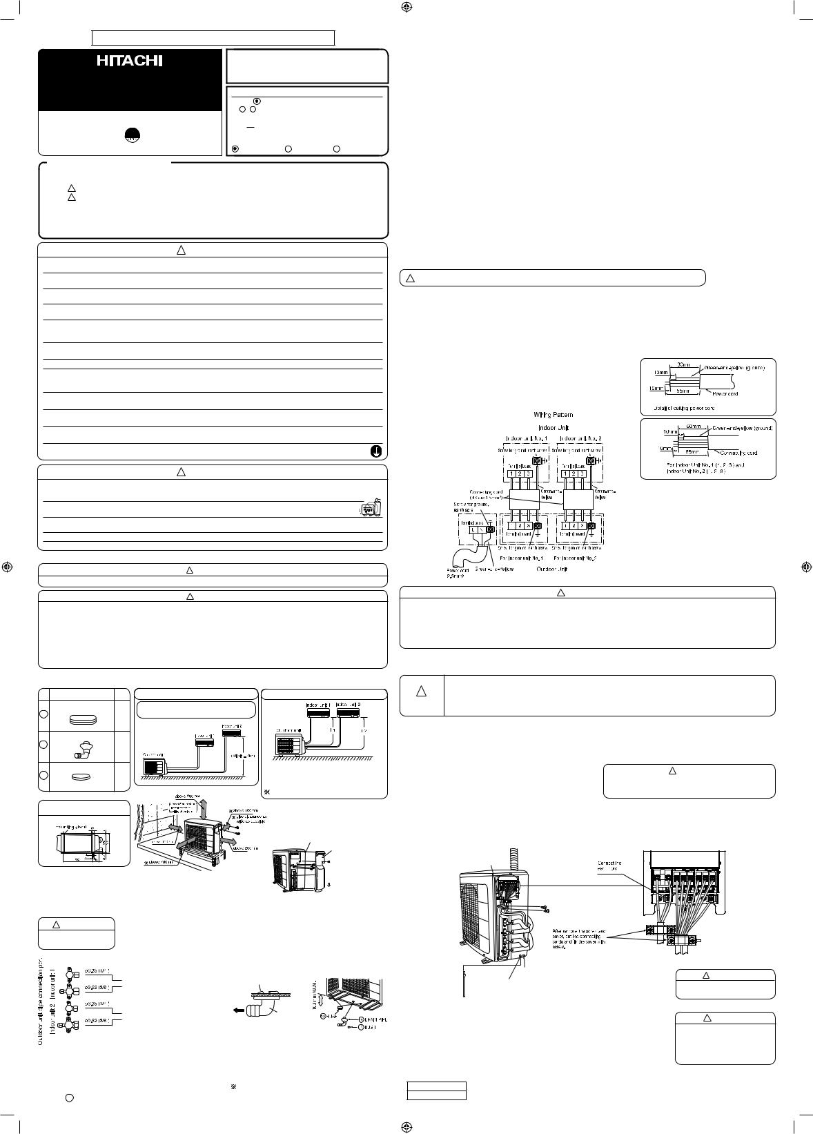 Hitachi RAM-33NP2B Installation manual