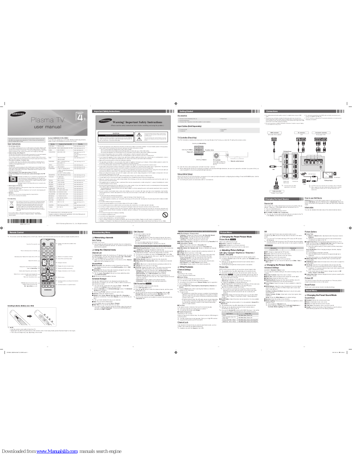 Samsung PS43F4000, PS51F4000, PS43F4100 User Manual