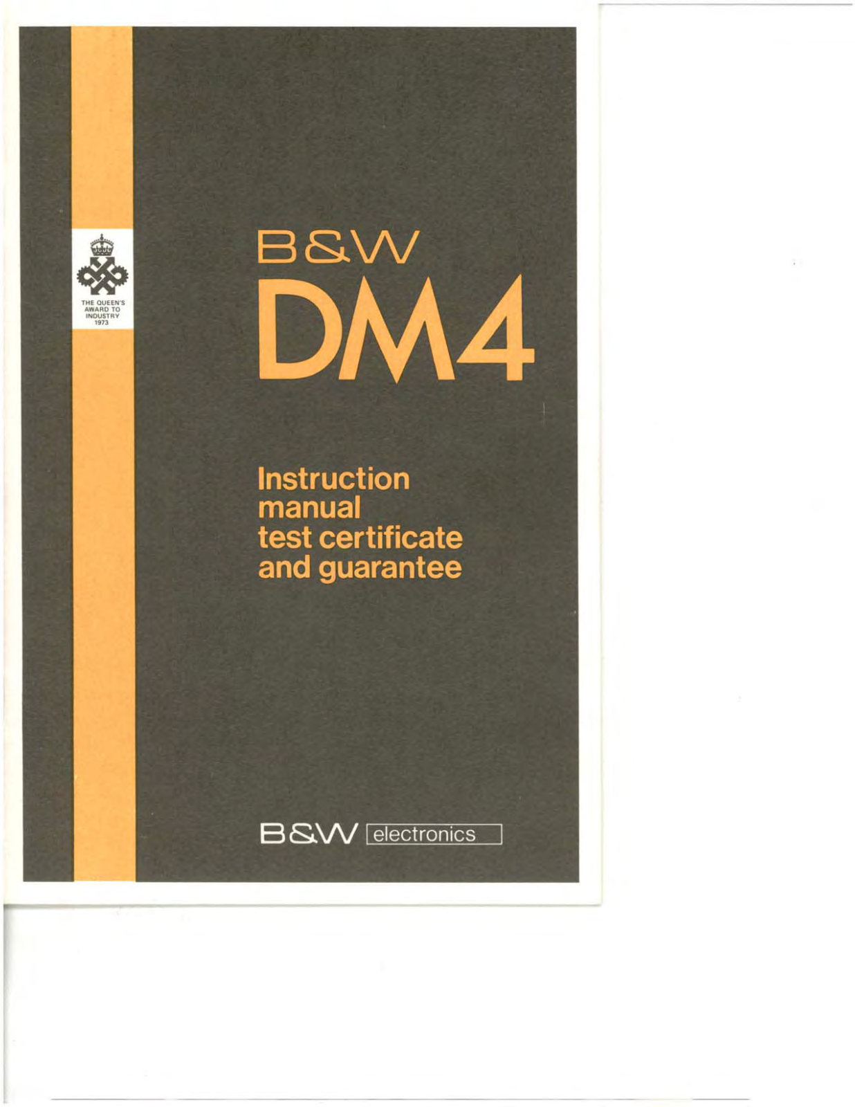 Bowers and Wilkins DM-4 Owners manual