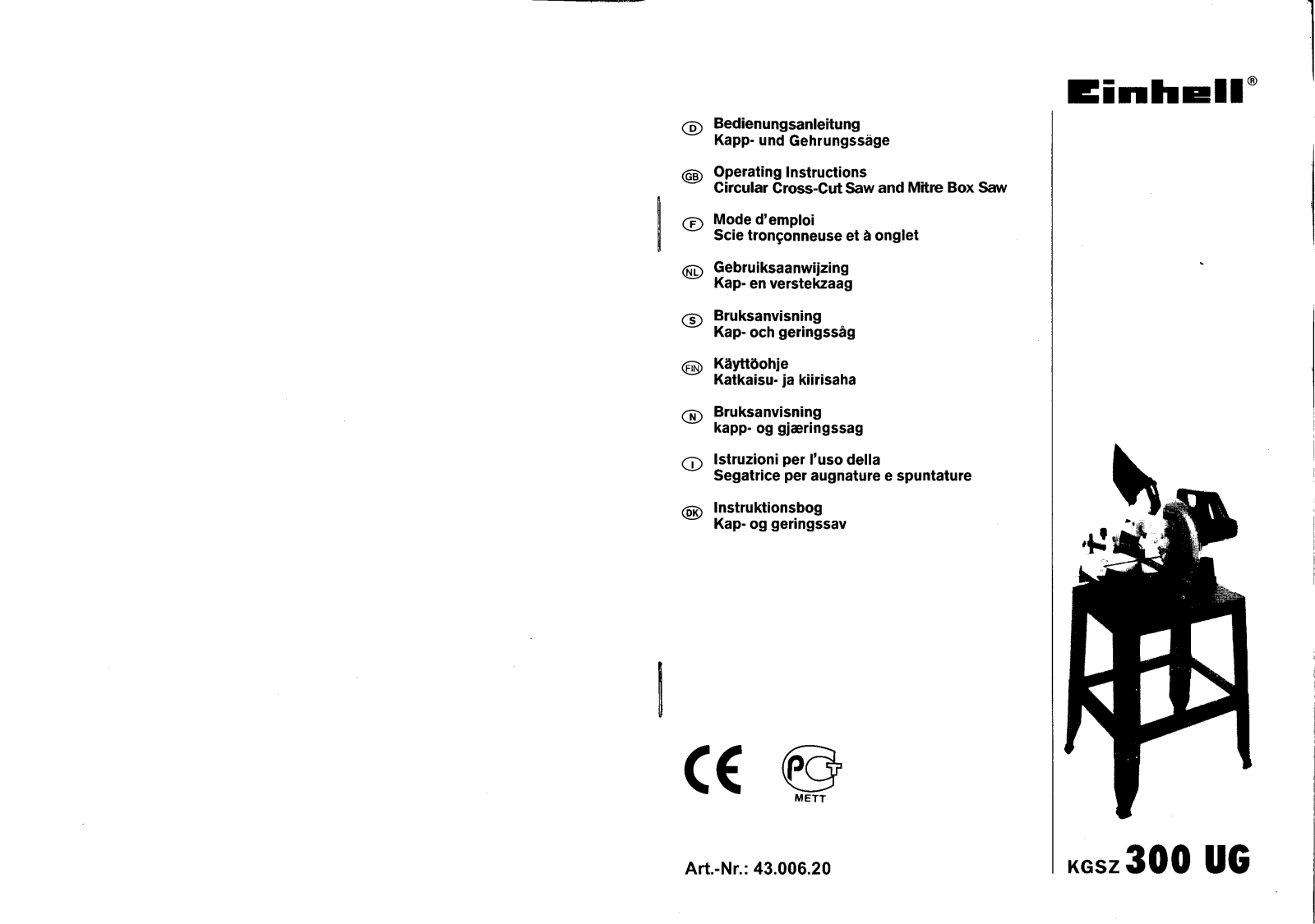 Einhell KGSZ 300 UG User manual