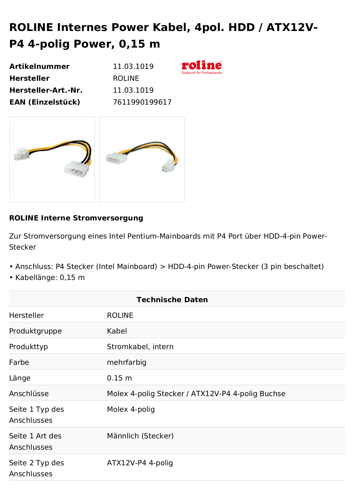 ROLINE 11031019 Datasheet - ManualMachine.com