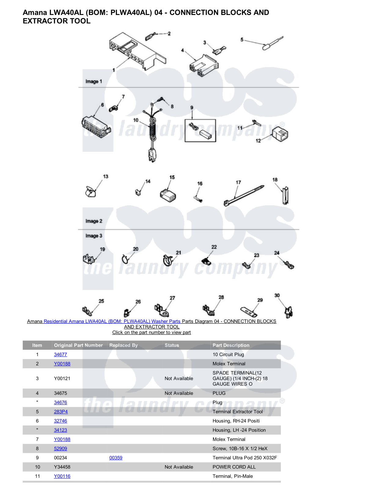 Amana LWA40AL Parts Diagram