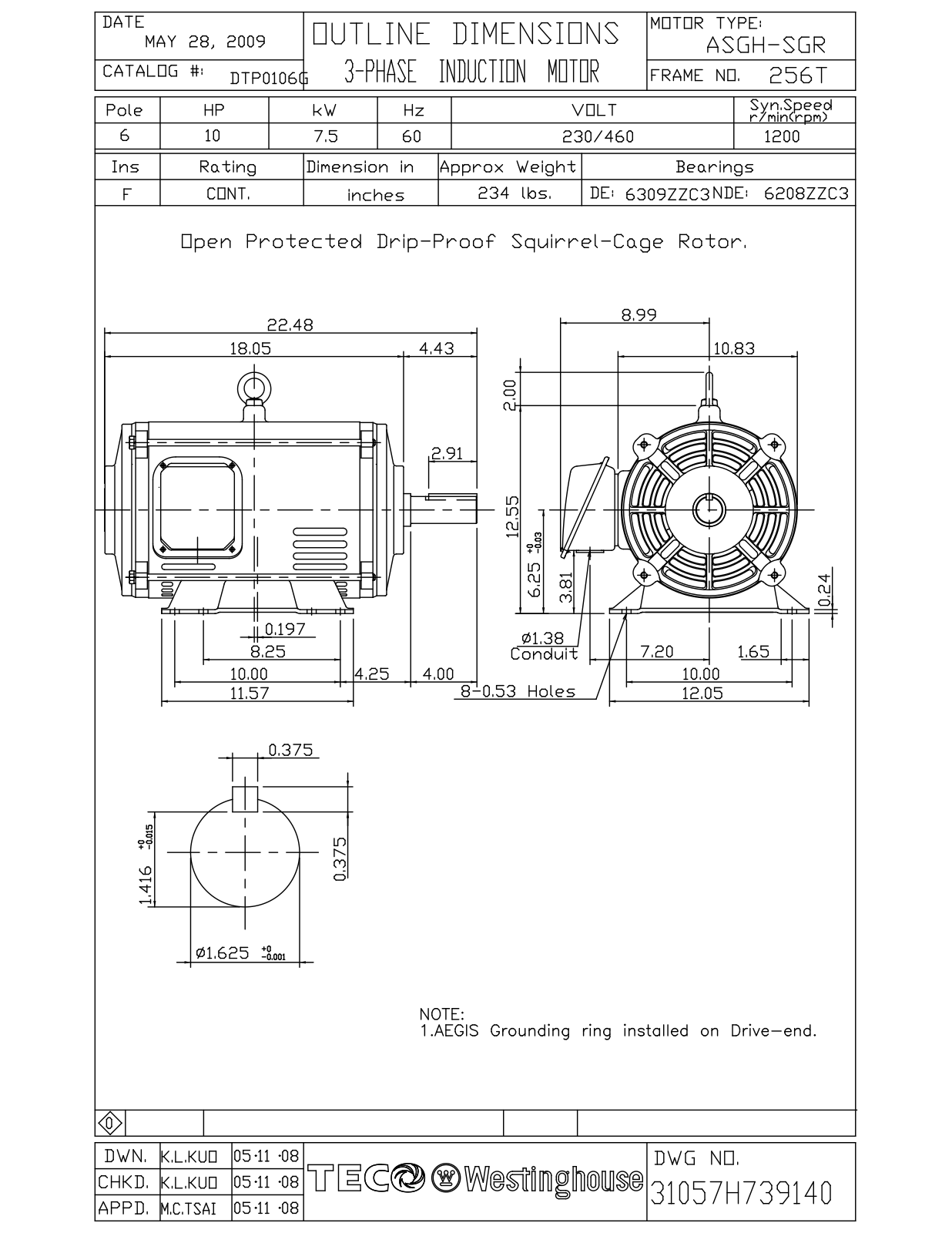 Teco DTP0106G Reference Drawing