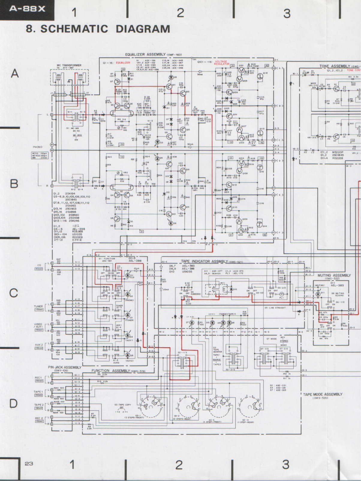 Pioneer A-88X Cirquit Diagram