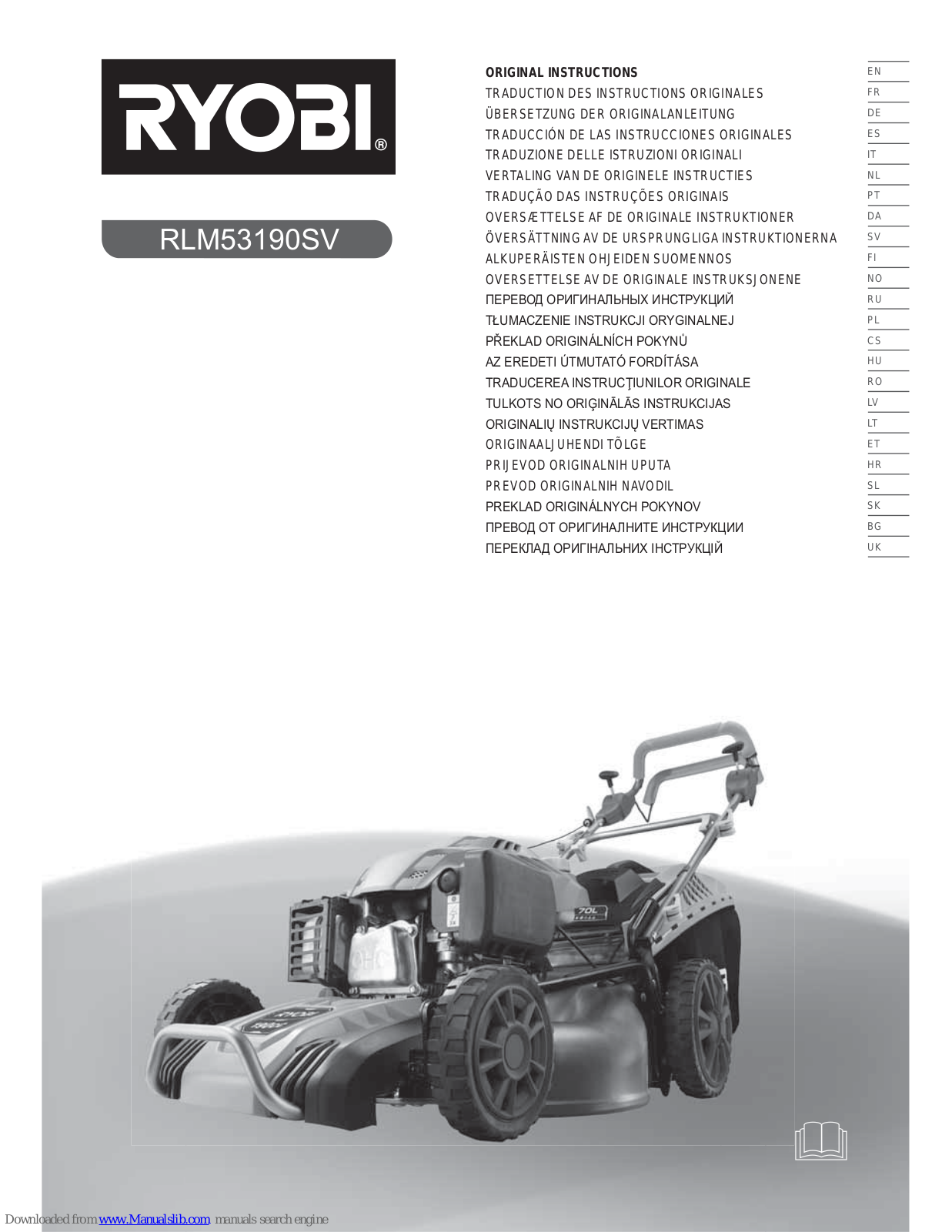 Ryobi RLM53190SV Original Instructions Manual