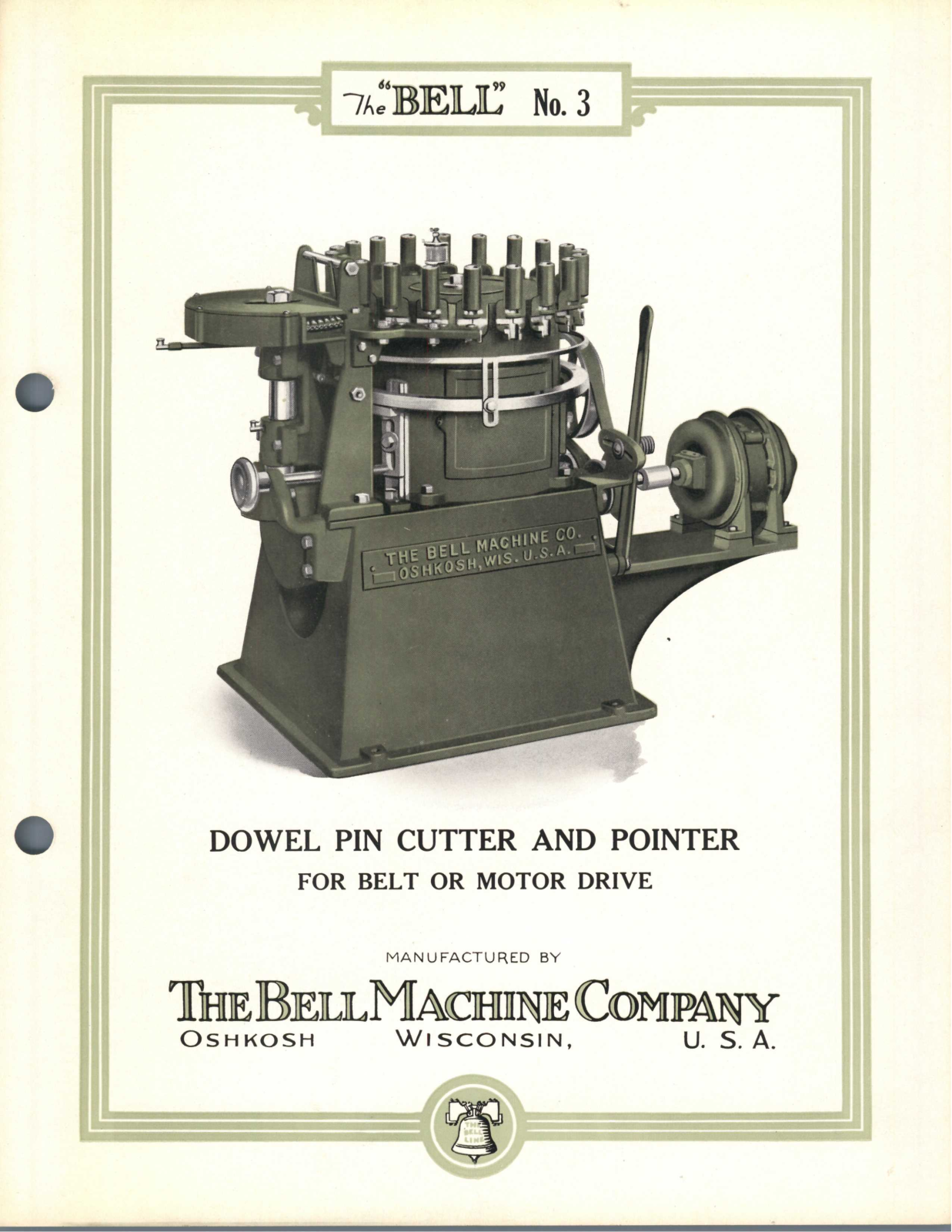 Bell Machine Bell No. 3 Dowel Pin Cutter and Pointer Other - ManualMachine.com