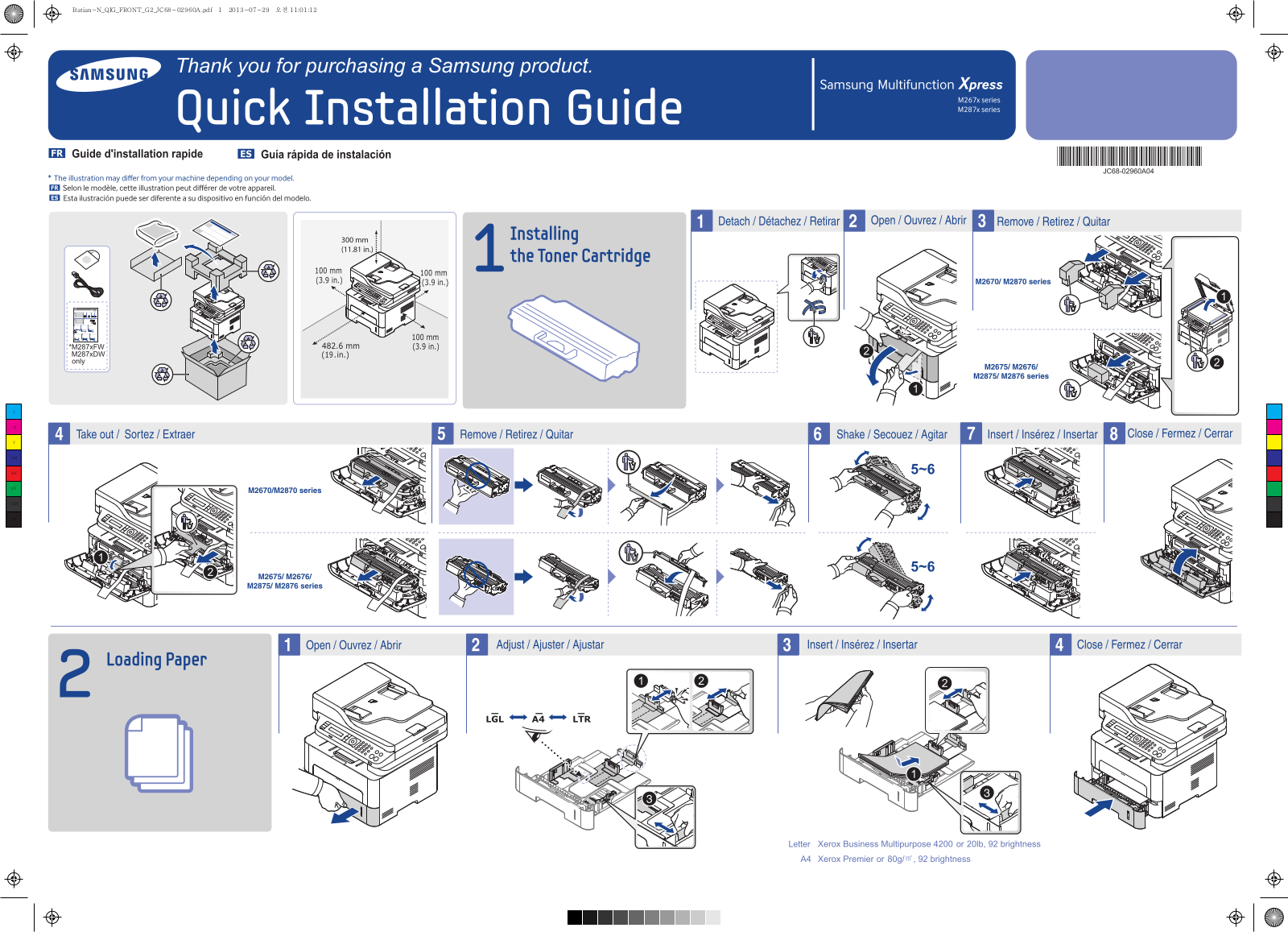 Samsung SL-M2885FW/XAA Installation Guide