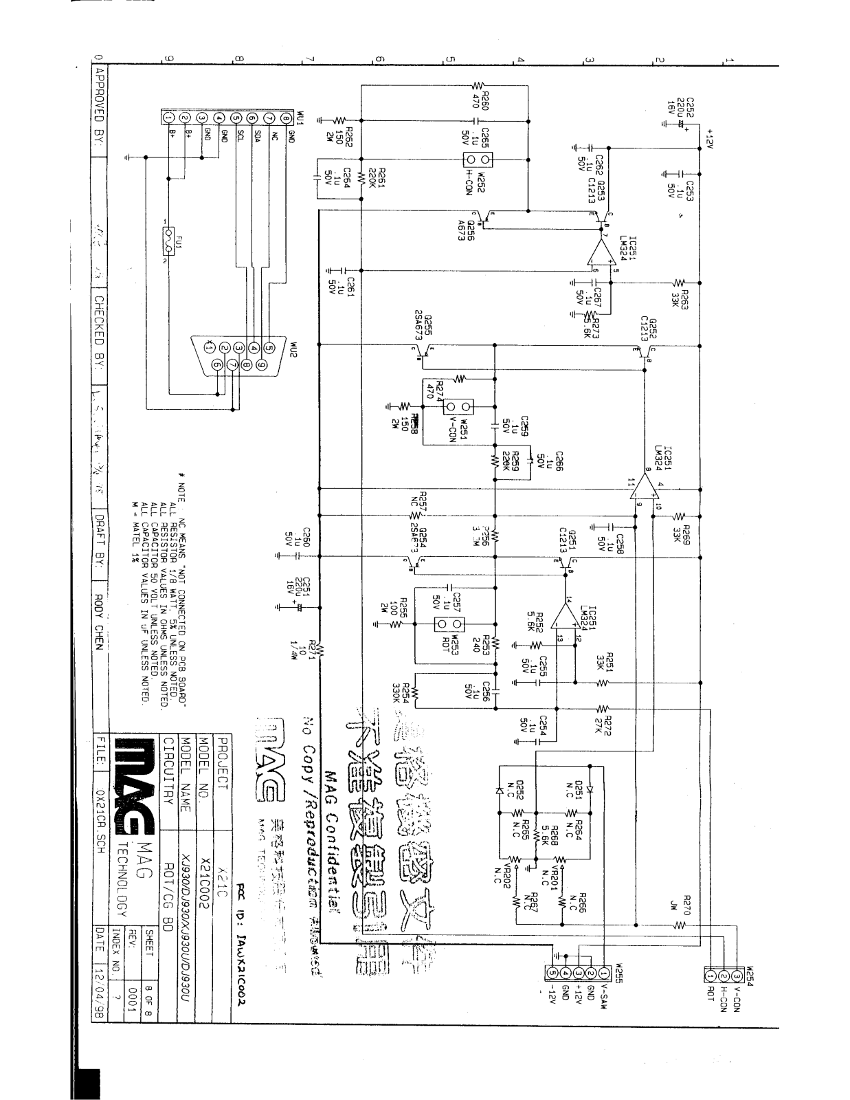 MAG IAWX21C002 Schematic