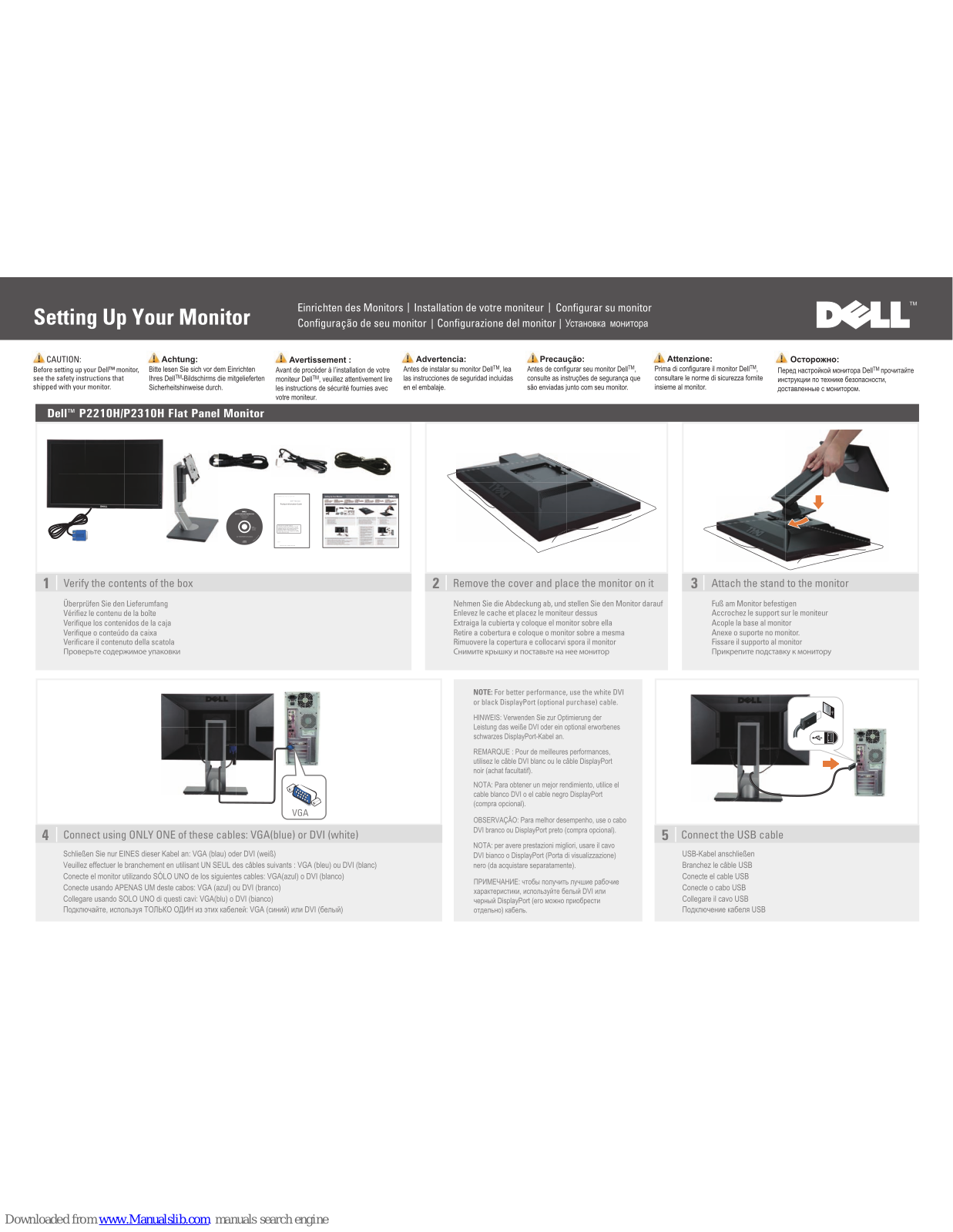 Dell Professional P2210H, P2310H Setup Manual