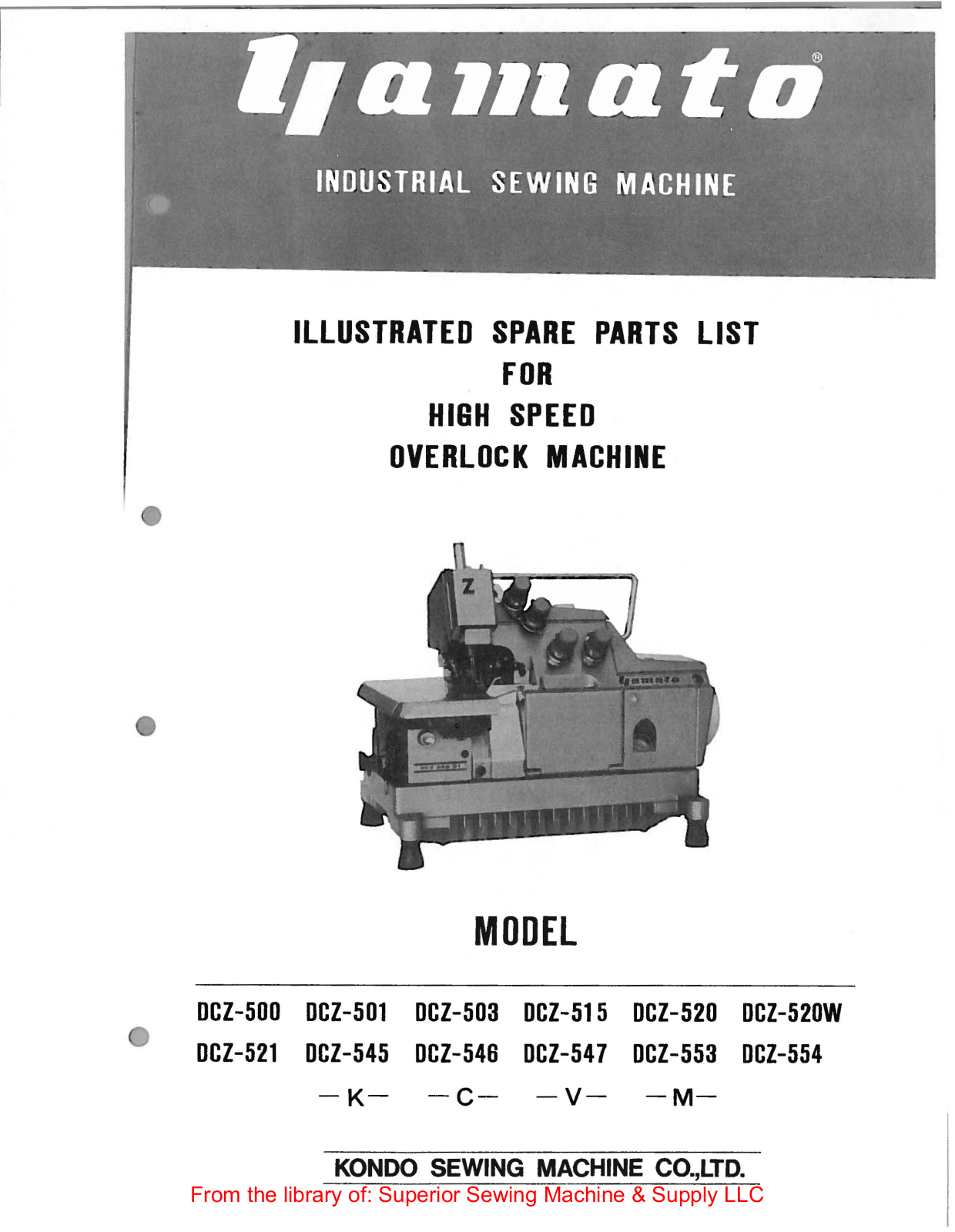 Yamato DCZ-500, DCZ-501, DCZ-503, DCZ-515, DCZ-520 Manual