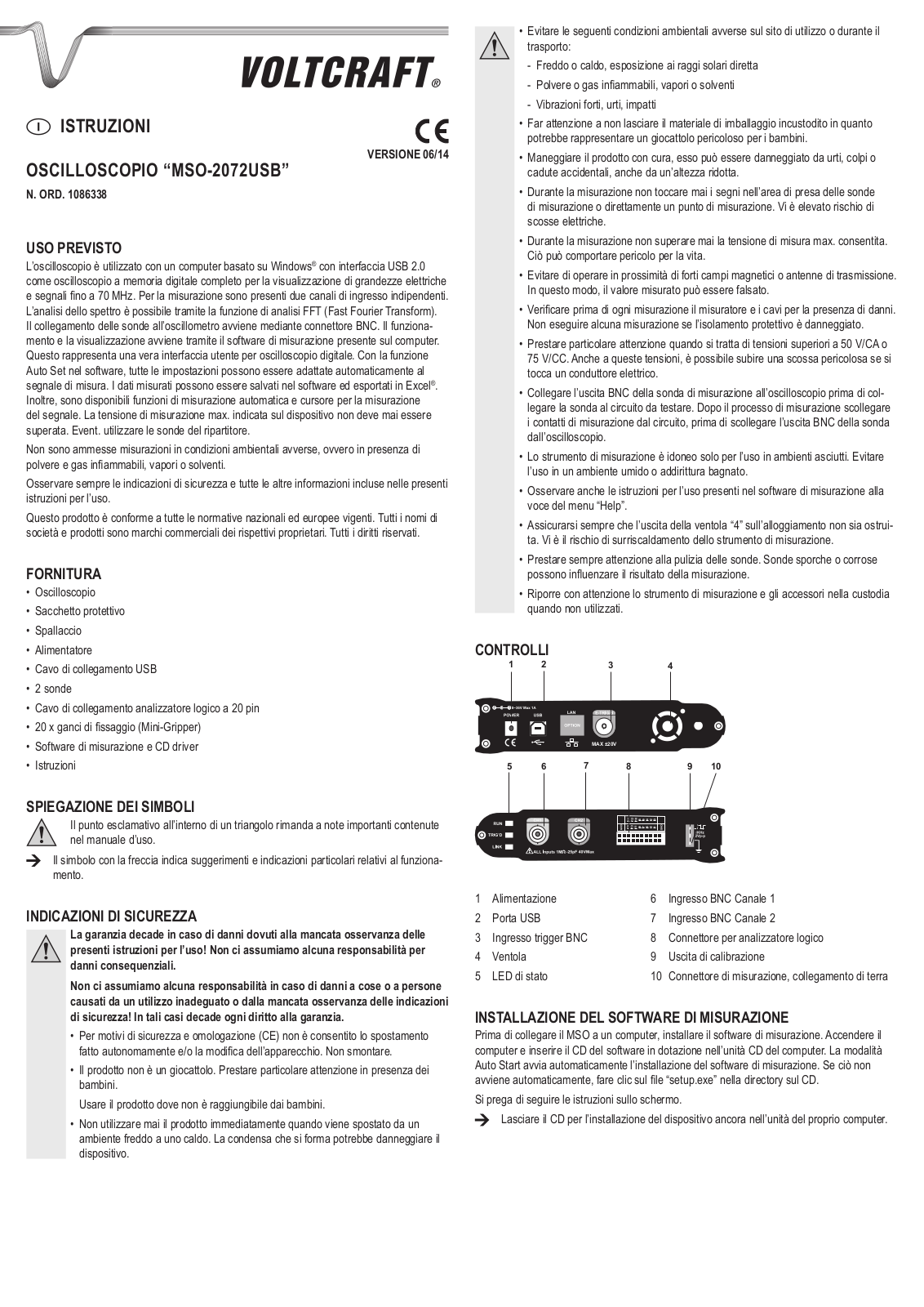 VOLTCRAFT MSO-2072USB User guide