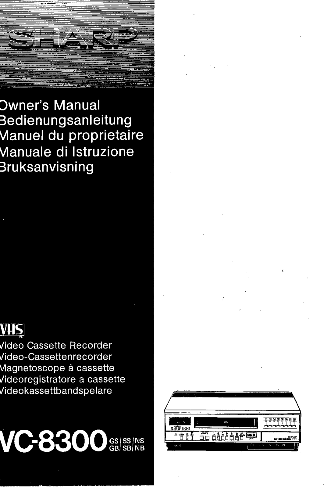 SHARP VC-8300 User Manual