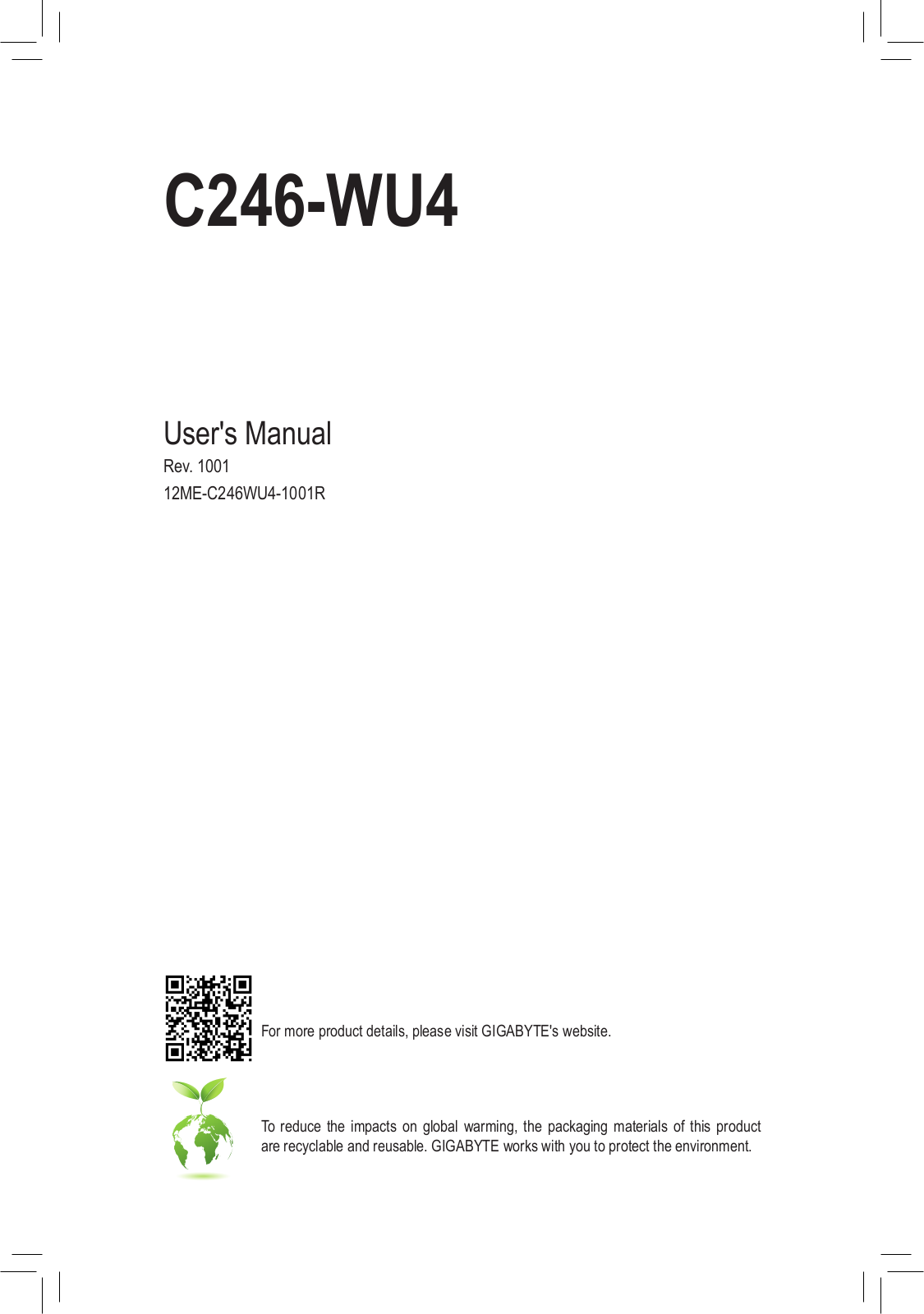 Gigabyte C246-WU4 operation manual