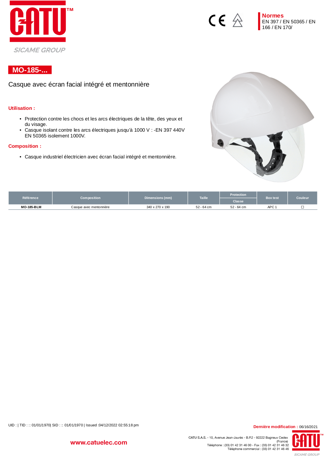 Catu MO-185-BLM Specification - ManualMachine.com