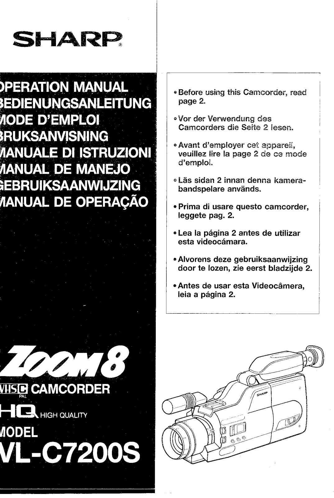 Sharp VL-C7200S User Manual