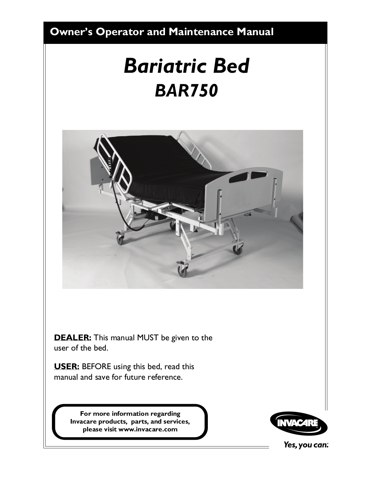 Invacare BAR750 User Manual