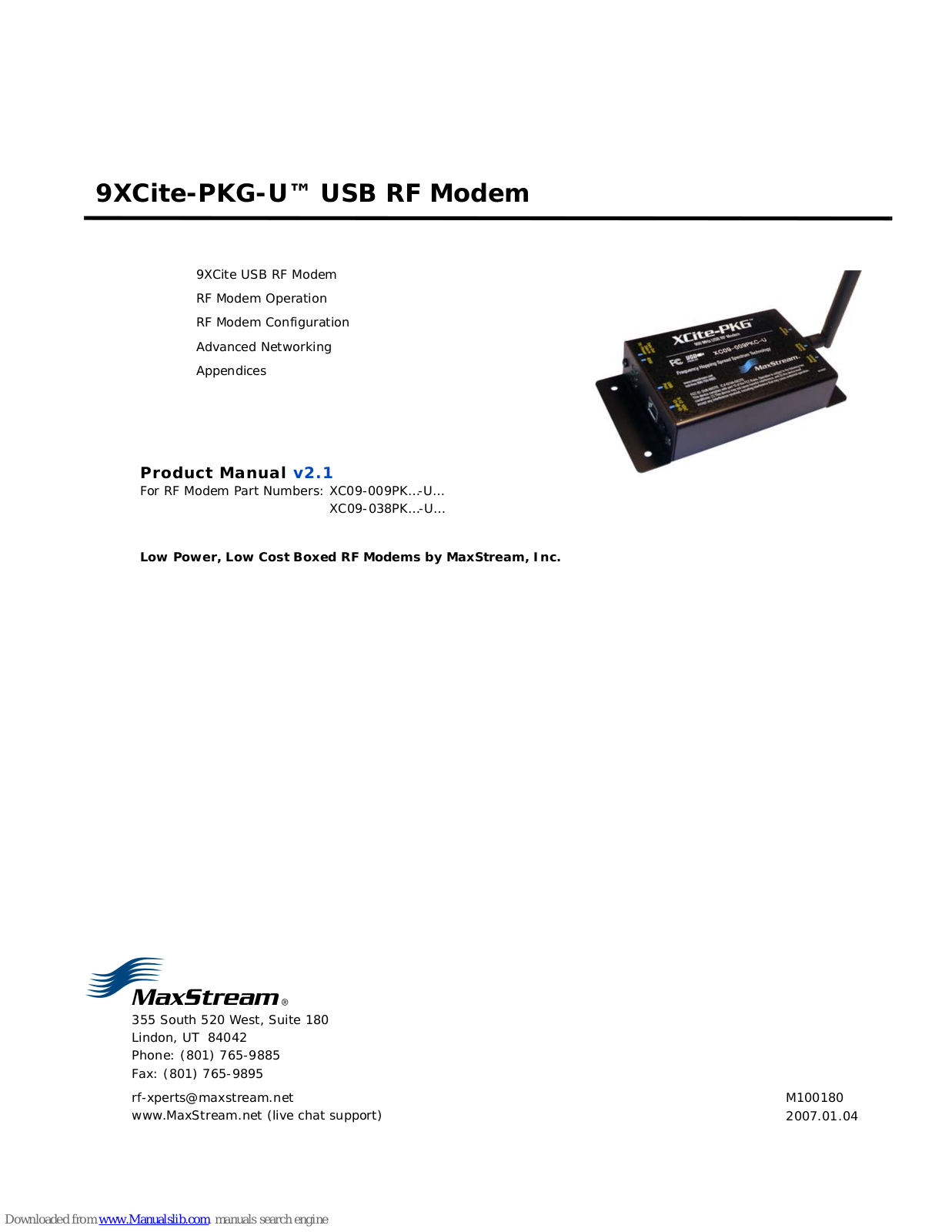 MaxStream 9XCite-PKG-U Product Manual