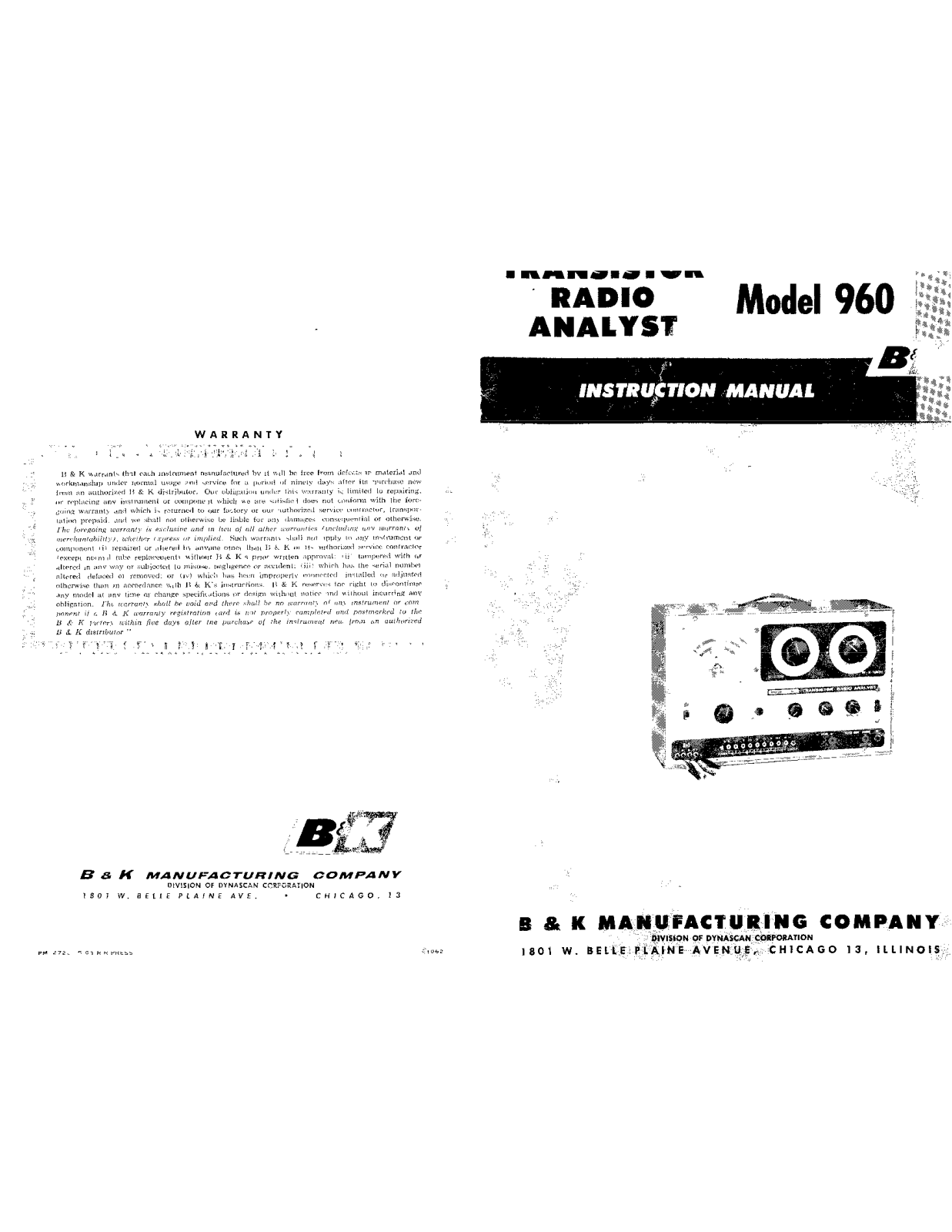 B&K bk-960 User Manual