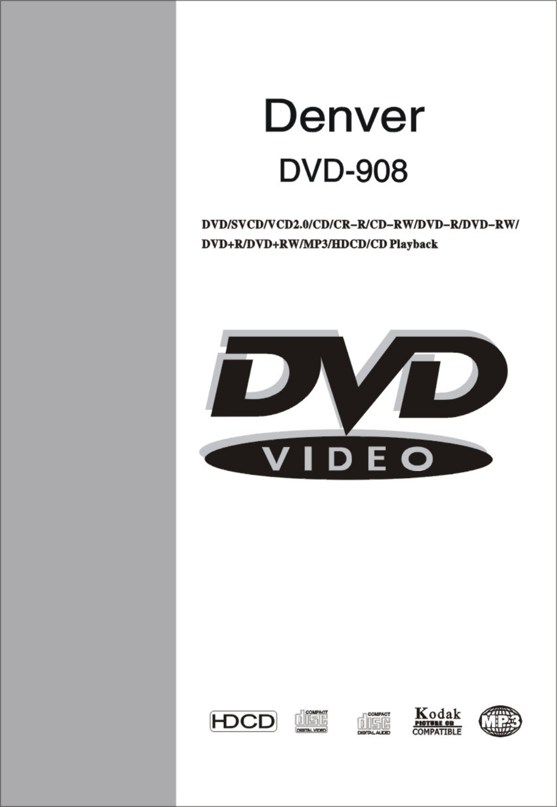 Denver DVD-908 User Manual