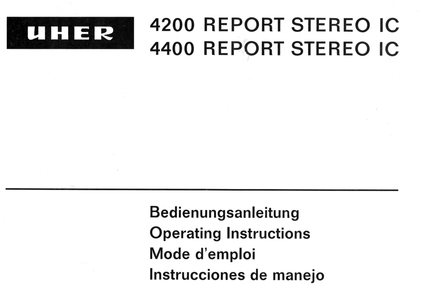 Uher 4400 Report Stereo IC Owners manual - ManualMachine.com